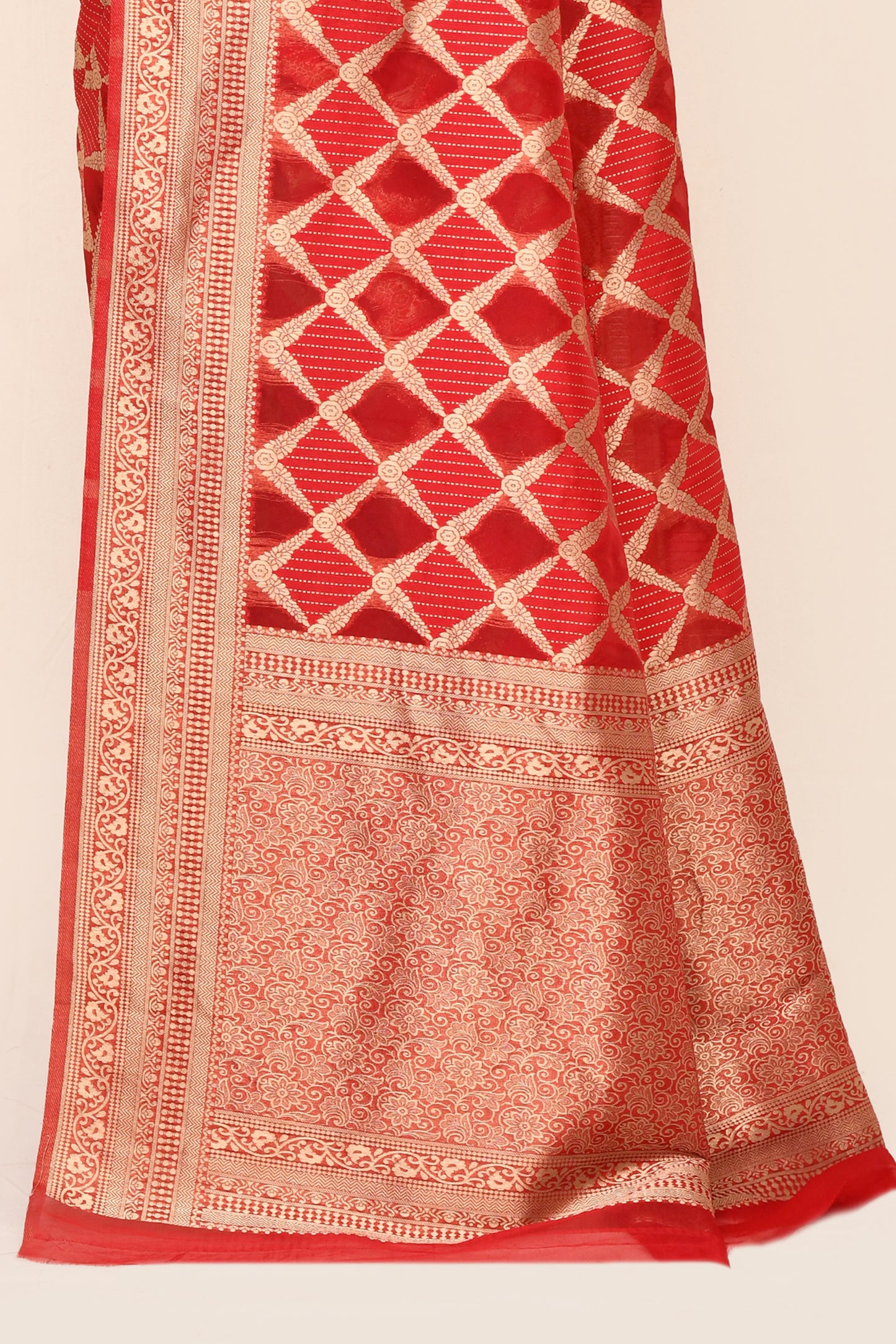 Brahmas Red Banarasi Silk Saree