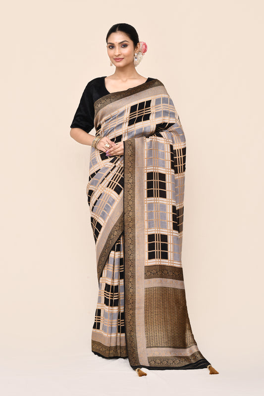 "WAAH BANARAS 048" Handloom Pashmina Silk Saree