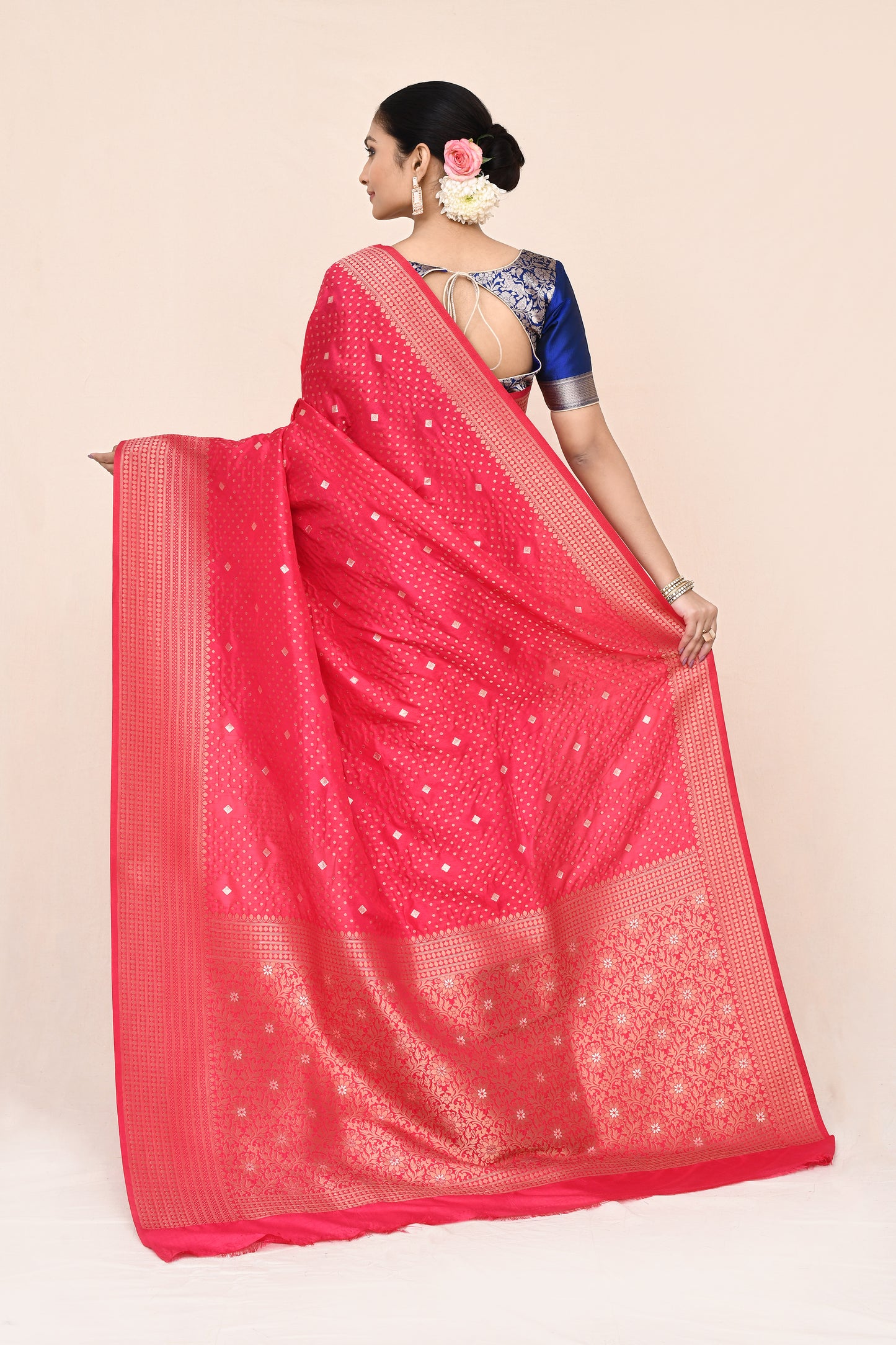 "Mayi" Pure Red Banarasi Silk Saree