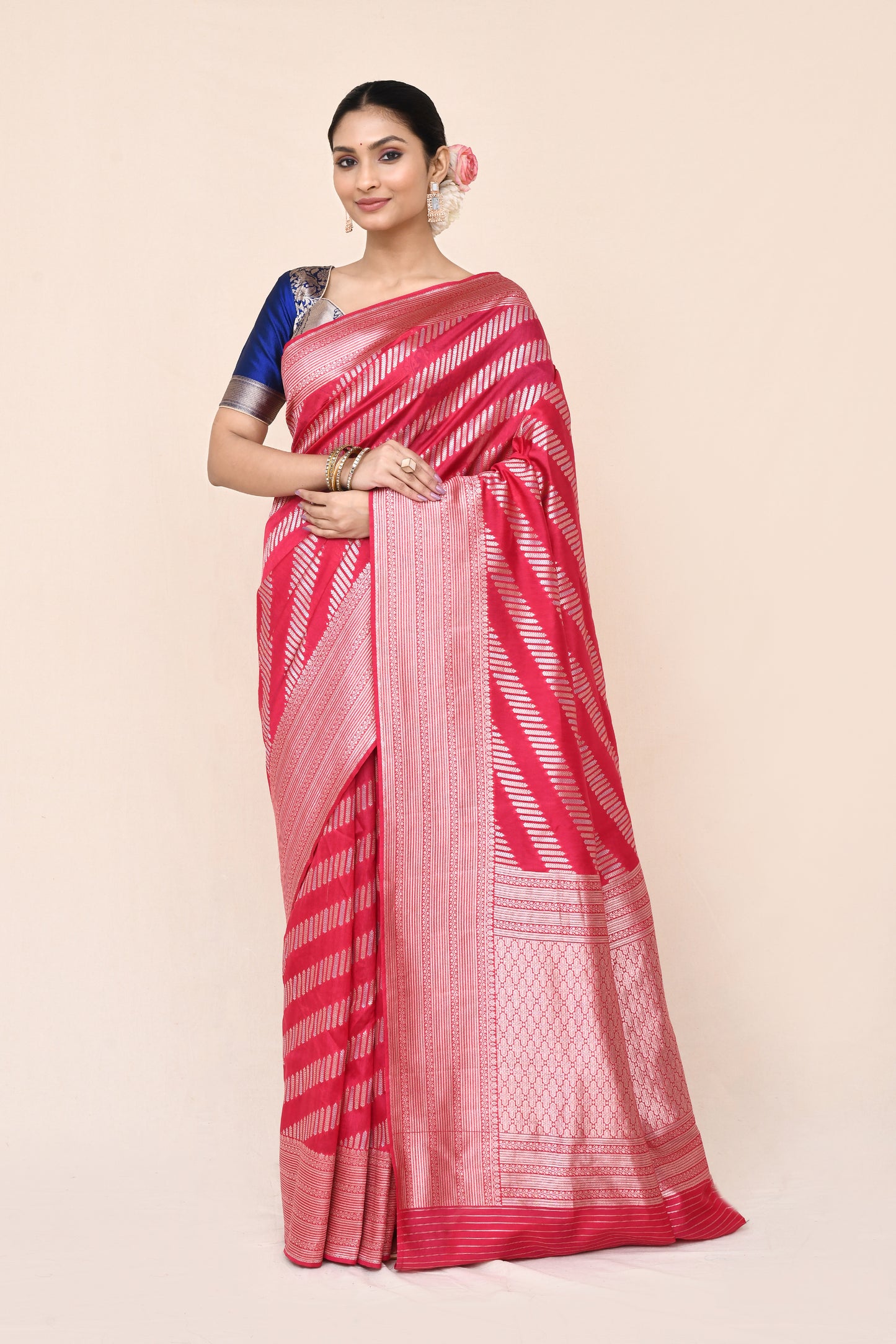 "WAAH BANARAS 052" Pink Banarasi Silk Saree