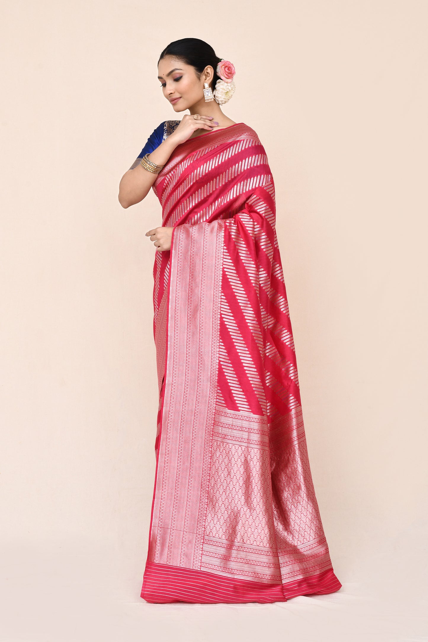"WAAH BANARAS 052" Pink Banarasi Silk Saree