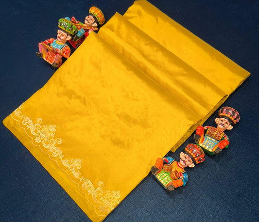 "VIRASAT 154" Pure Katan Silk Konia Pallu Saree with Brocade Blouse – Kadhwa Weave, Silk Mark Certified