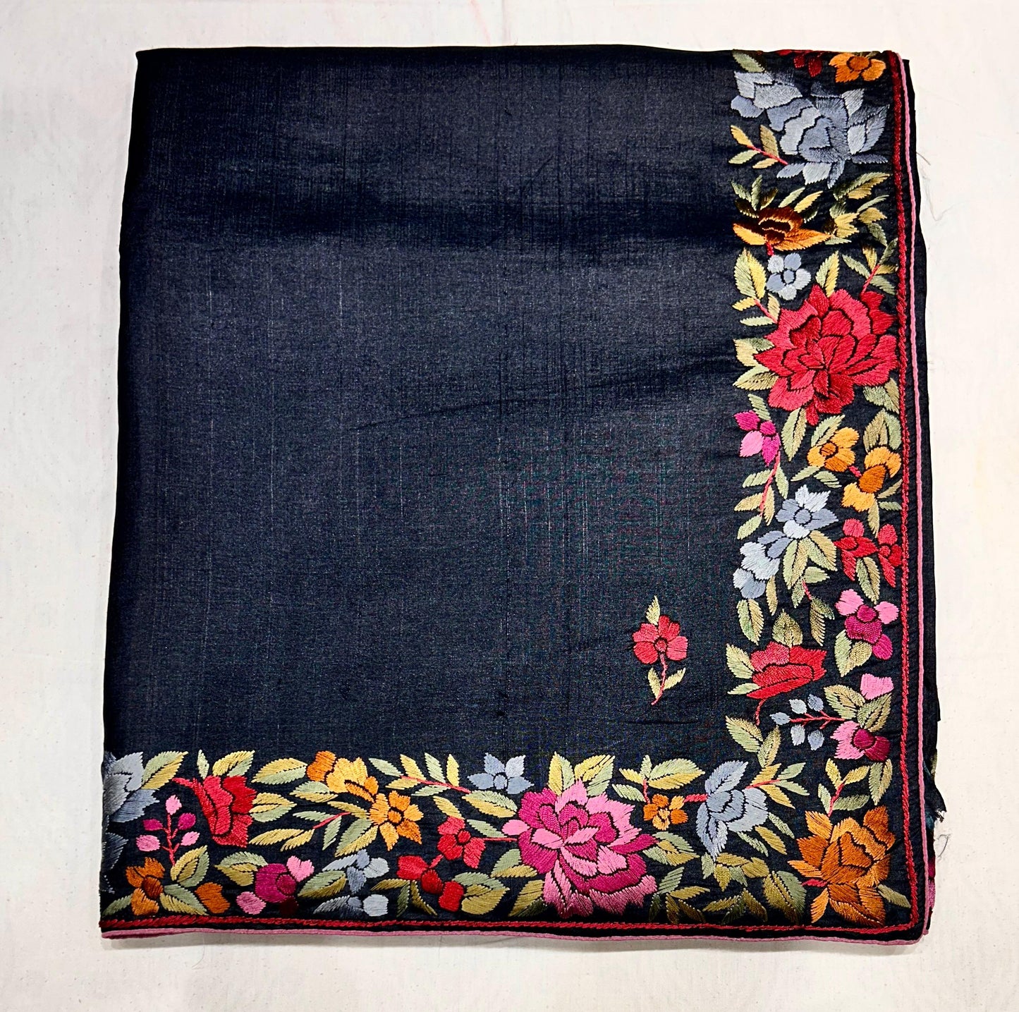 "VIRASAT 153" Pure Silk Hand Parsi Work Tussar Silk Saree