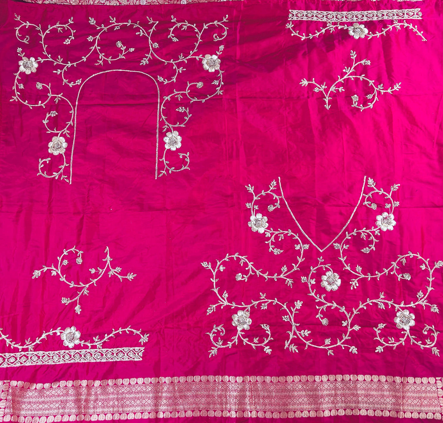 "VIRASAT 212" Nita ambani in Custome Pink multi resham kadwa floral woven saree