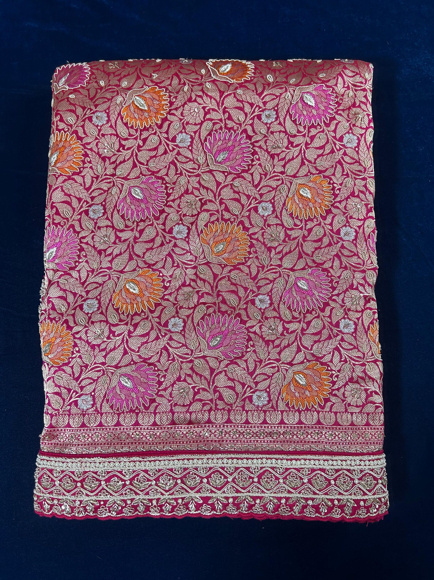 "VIRASAT 212" Nita ambani in Custome Pink multi resham kadwa floral woven saree