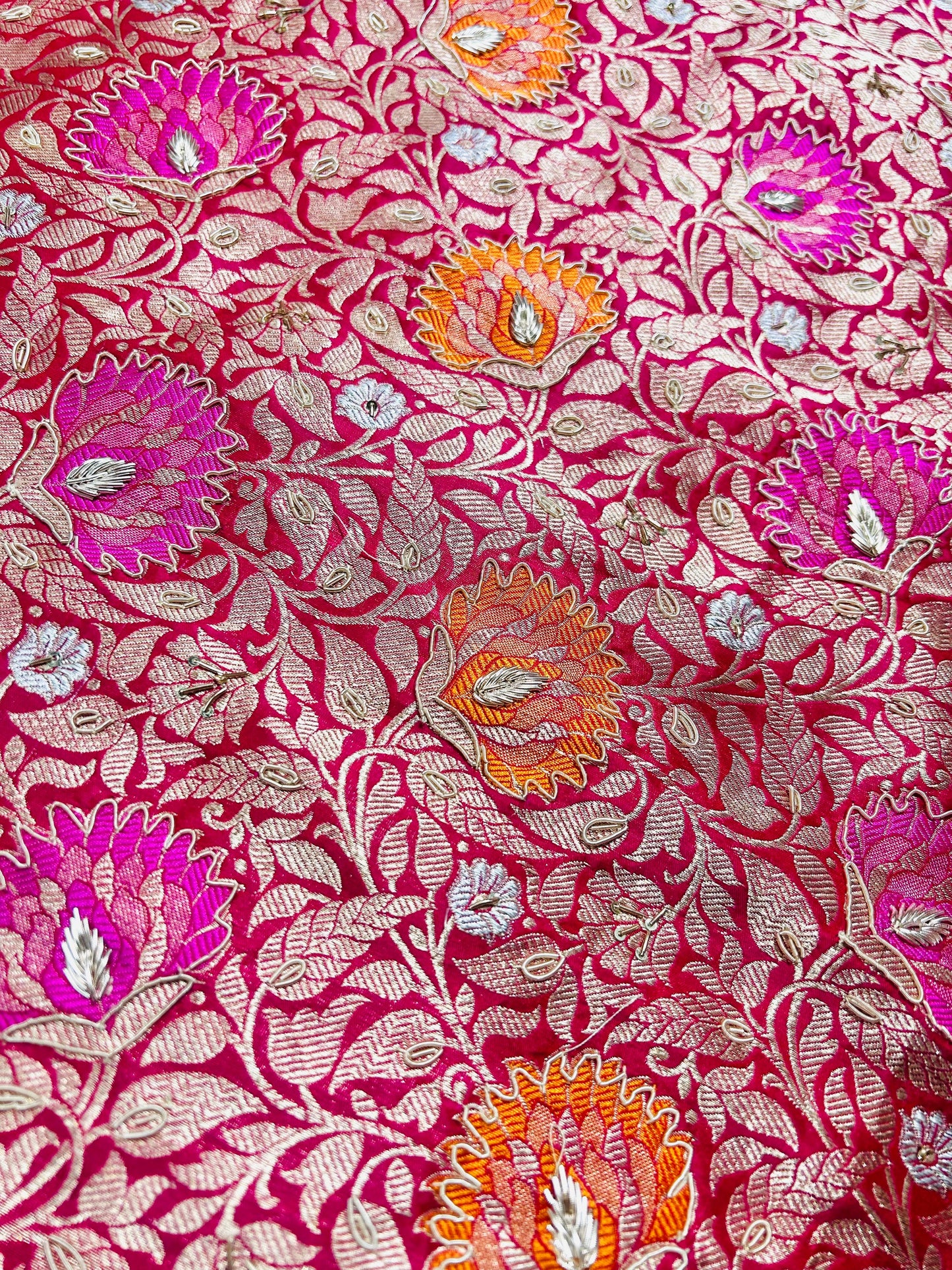 "VIRASAT 212" Nita ambani in Custome Pink multi resham kadwa floral woven saree