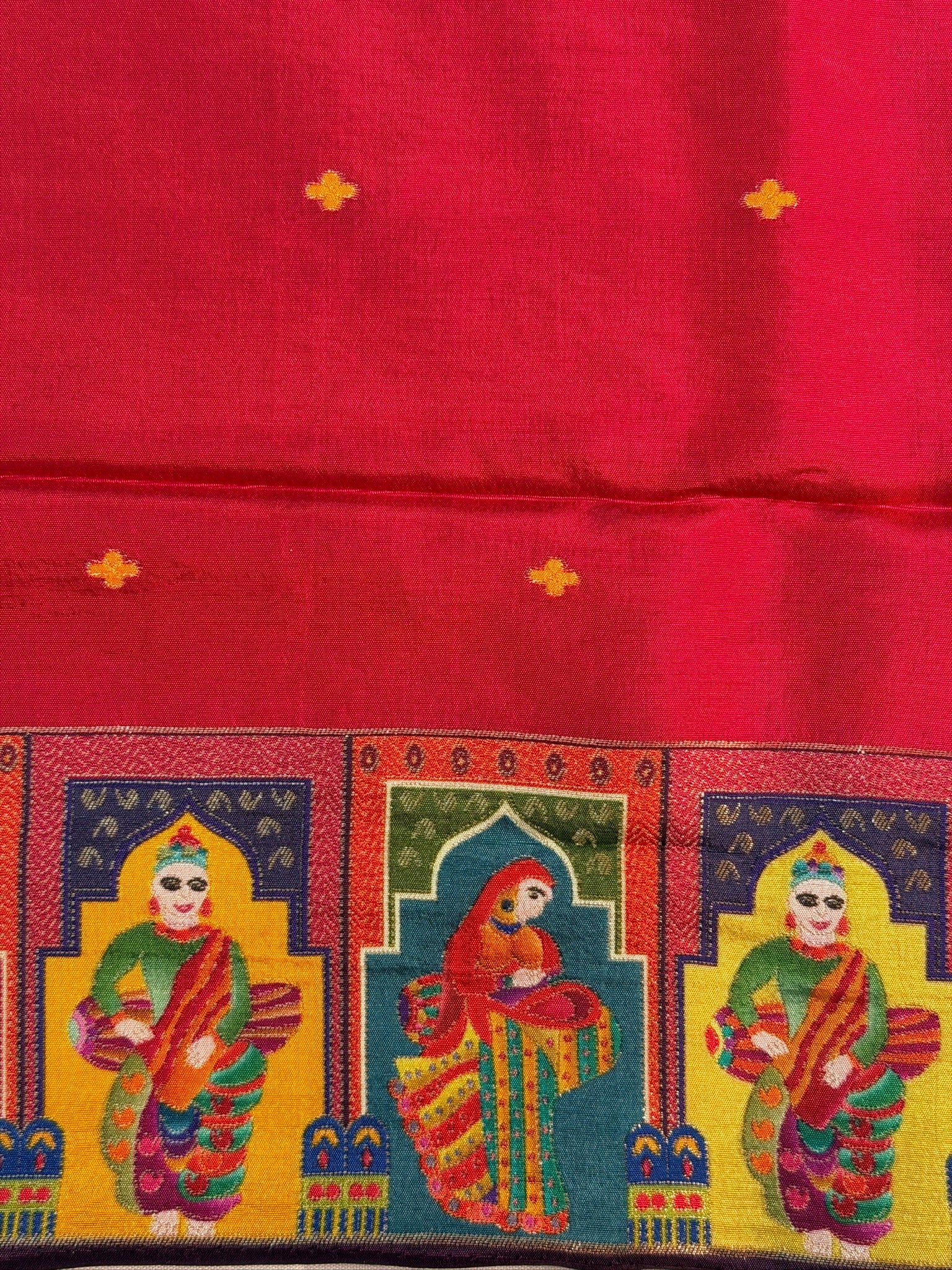 UTSAV BANARAS 475E: Purple Butter Silk Saree with Heritage Position Print & Contrast Blouse