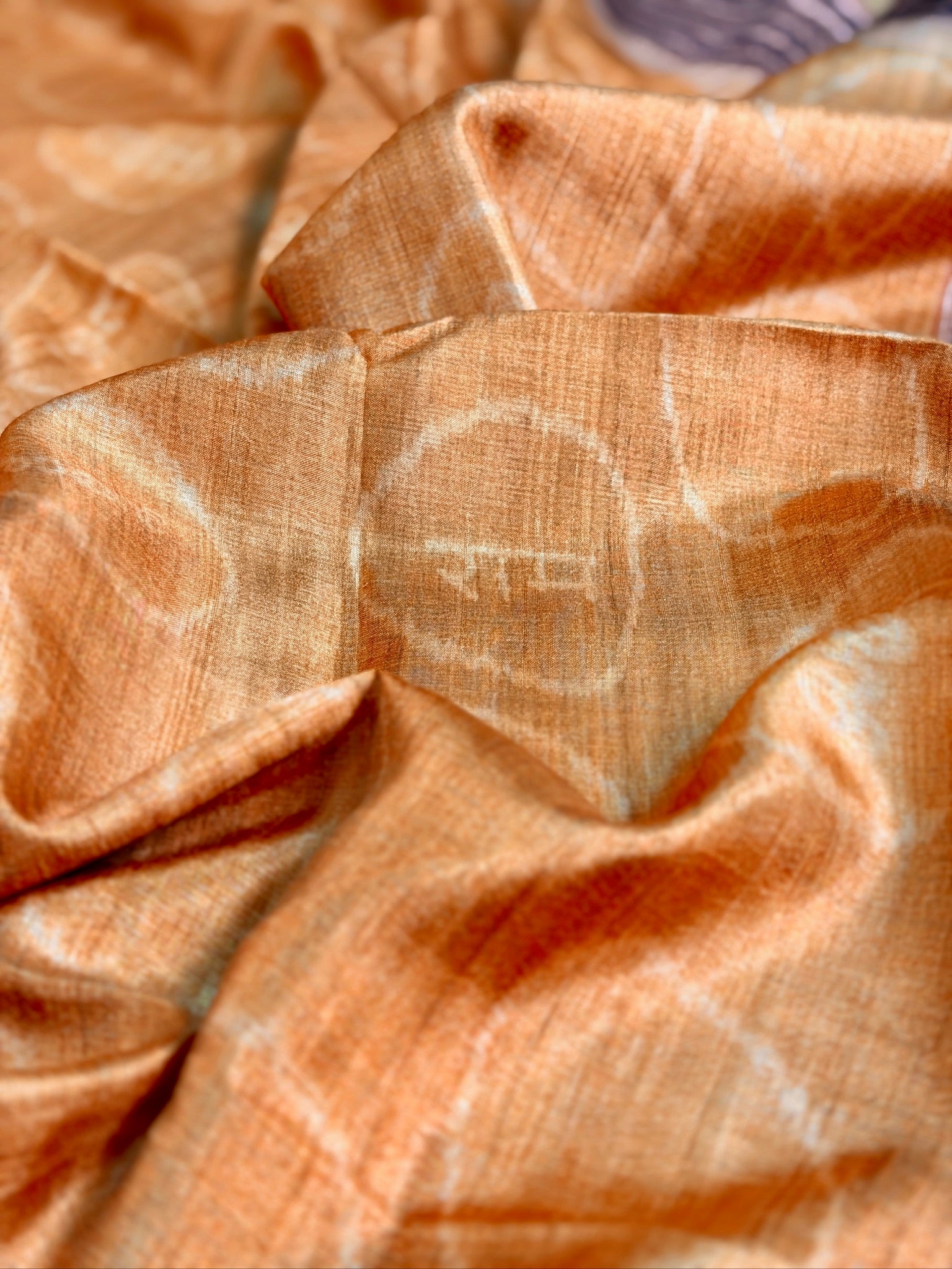 UTSAV BANARAS 480: Rust Orange Ram Sila Tussar Silk Saree – Sacred Bandha Ikat Masterpiece Inspired by Nita M. Ambani