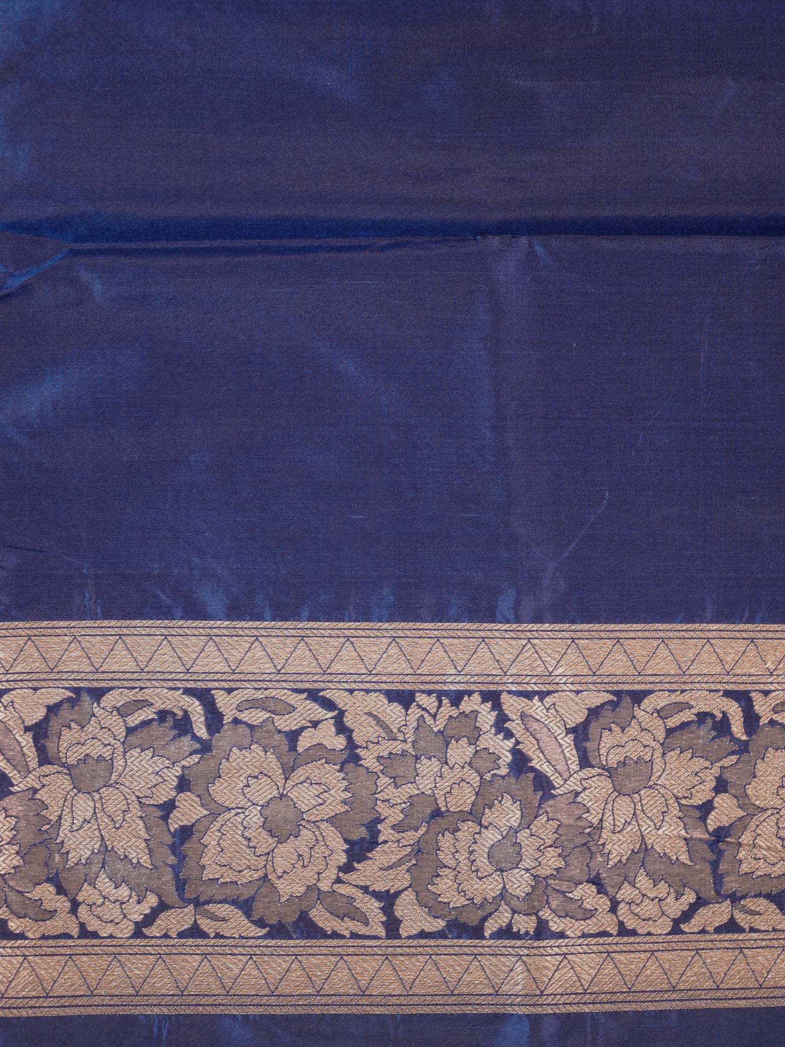 VIRASAT 426B: Pure Handloom Kadwa Katan Silk Saree Navy Blue| Silk Mark Certified | Celebrity Choice