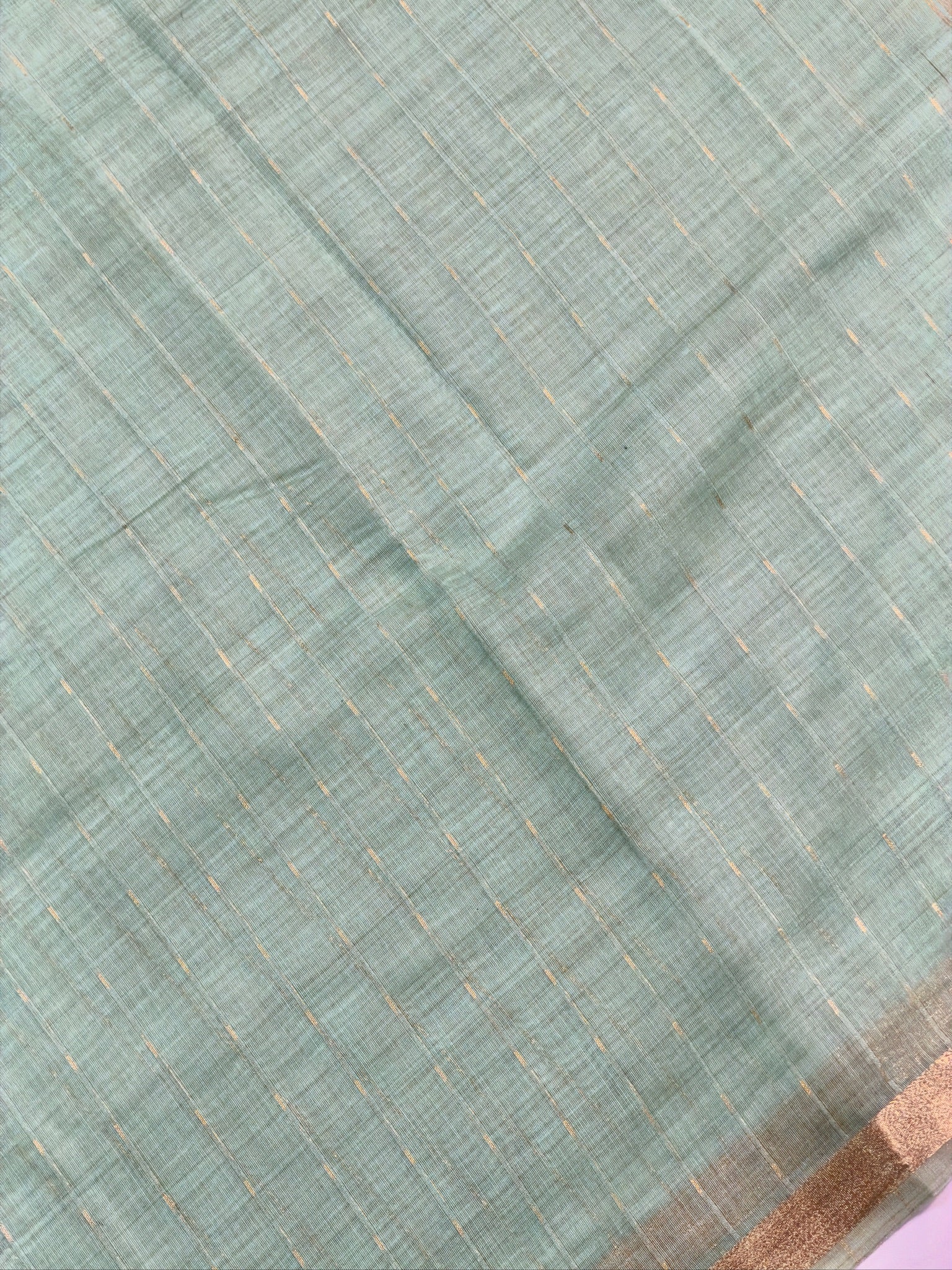 UTSAV BANARAS 464: Sky Blue Cotton Saree with Resham Bird Motif & Artistic Floral Border