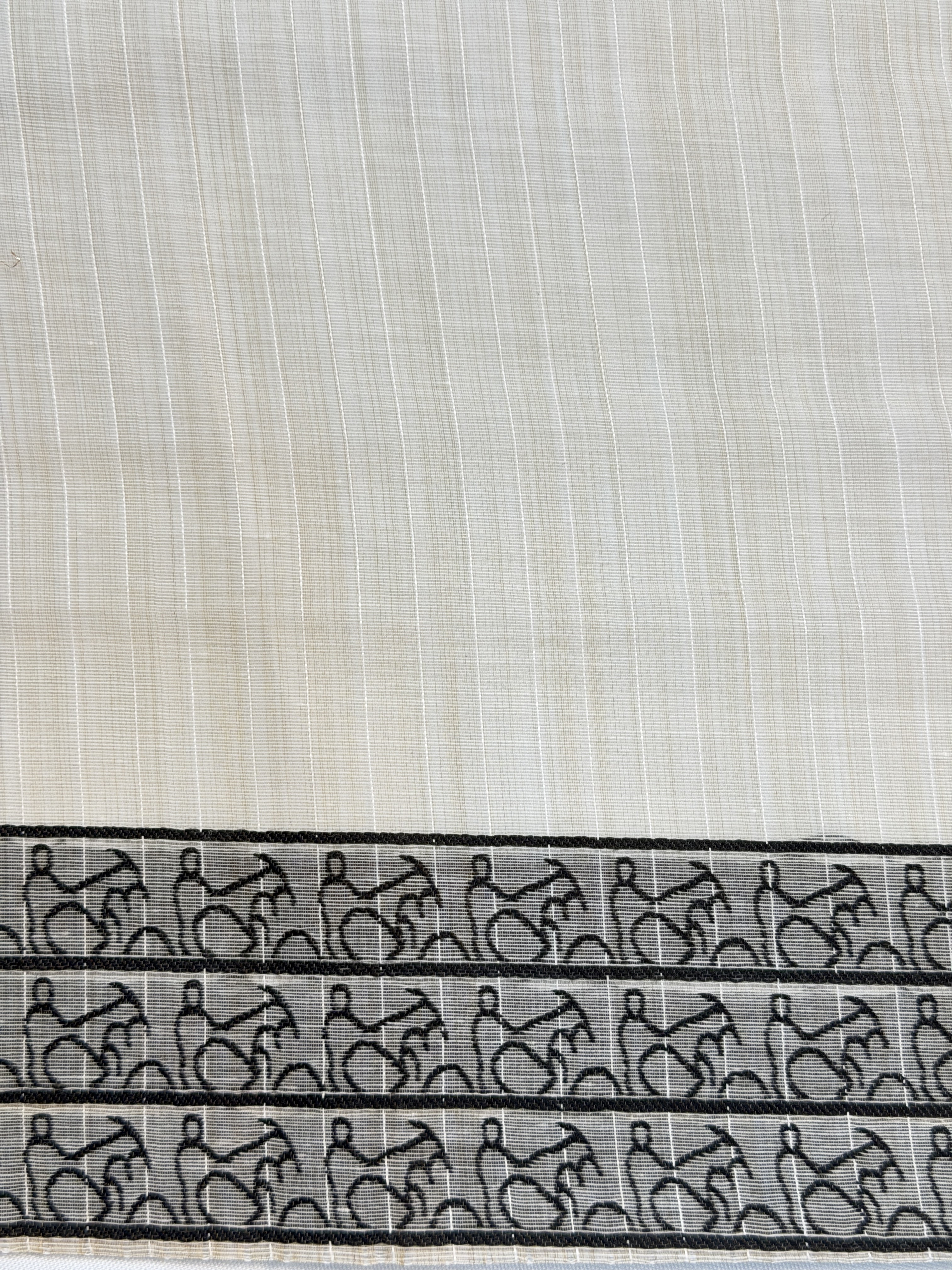 UTSAV BANARAS 453: Premium Cotton Saree with Handcrafted Resham Work & Tribal Art Border