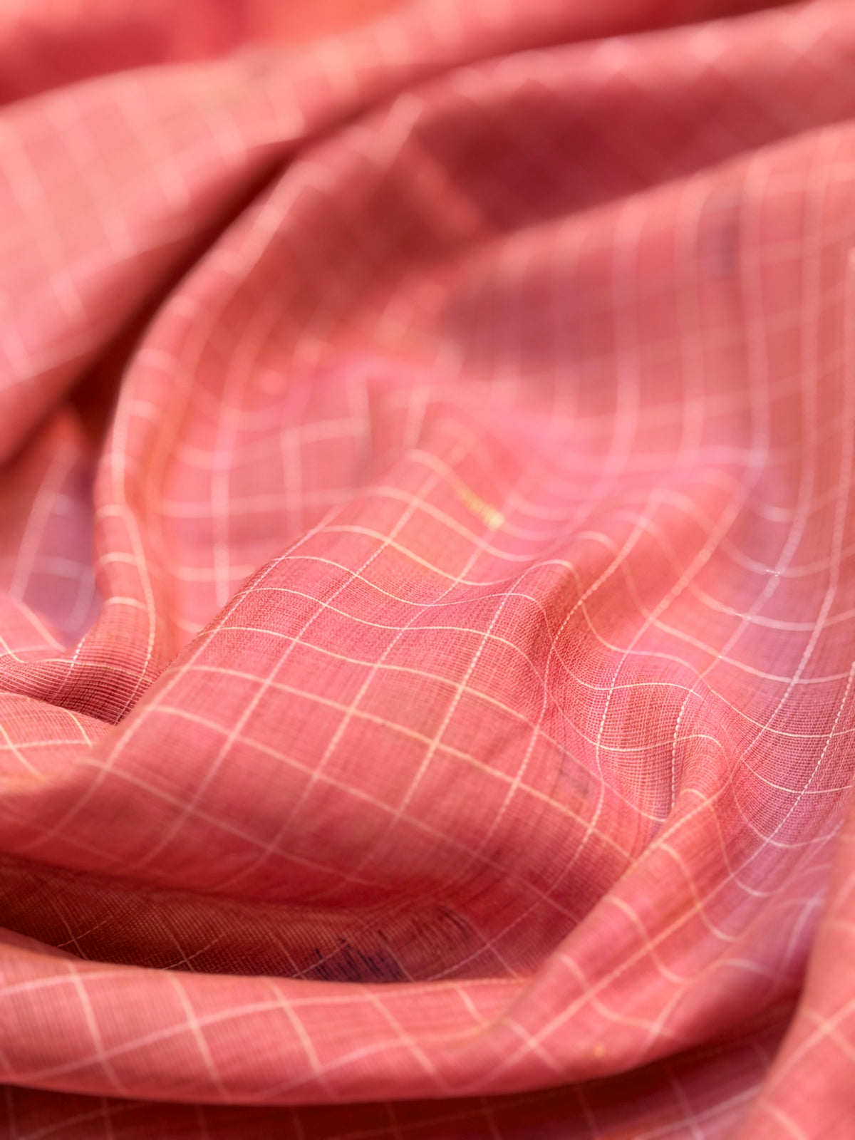 UTSAV BANARAS 461: Blush Pink Cotton Saree with Multicolor Resham Floral Bouquet Work