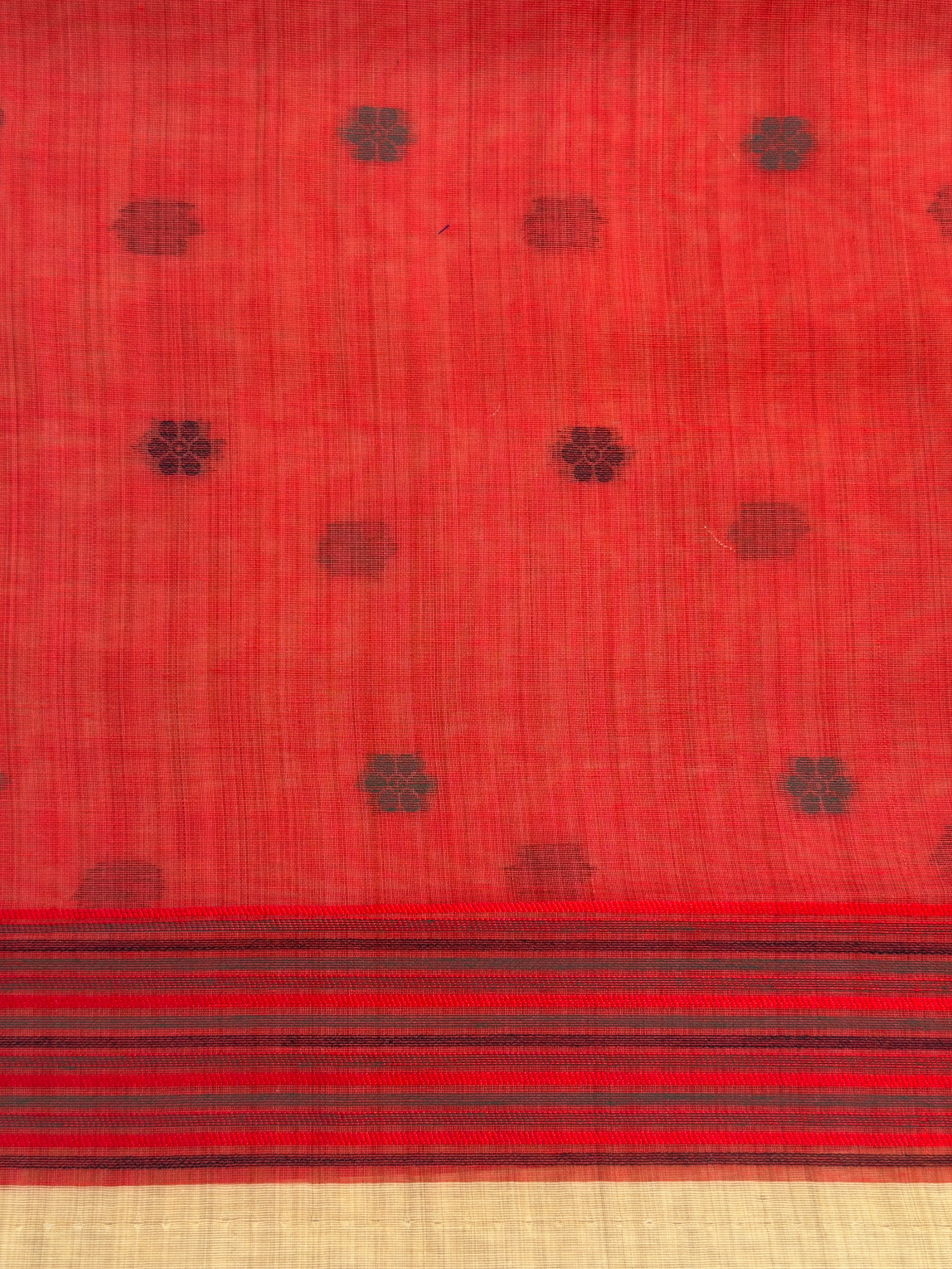 UTSAV BANARAS 459: Natural Beige Cotton Saree with Multicolor Resham Bird Motif Work