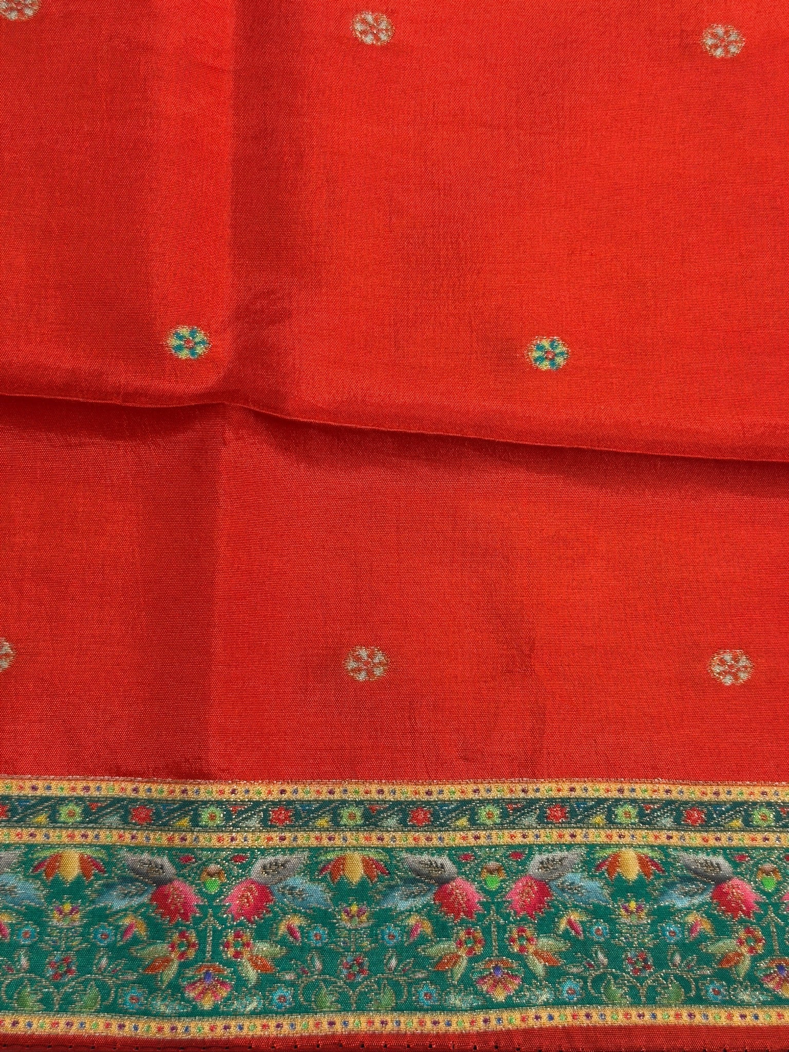 UTSAV BANARAS 478G: Jet Black Butter Silk Saree with Royal Paisley Position Print & Contrast Blouse