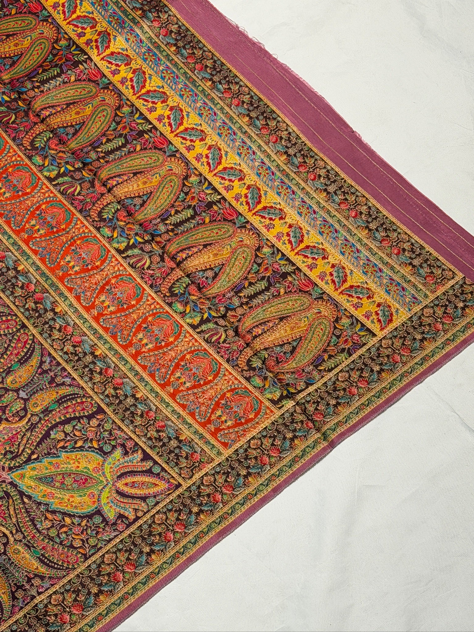 UTSAV BANARAS 478: Purple Mauve Butter Silk Saree with Royal Paisley Position Print & Contrast Blouse