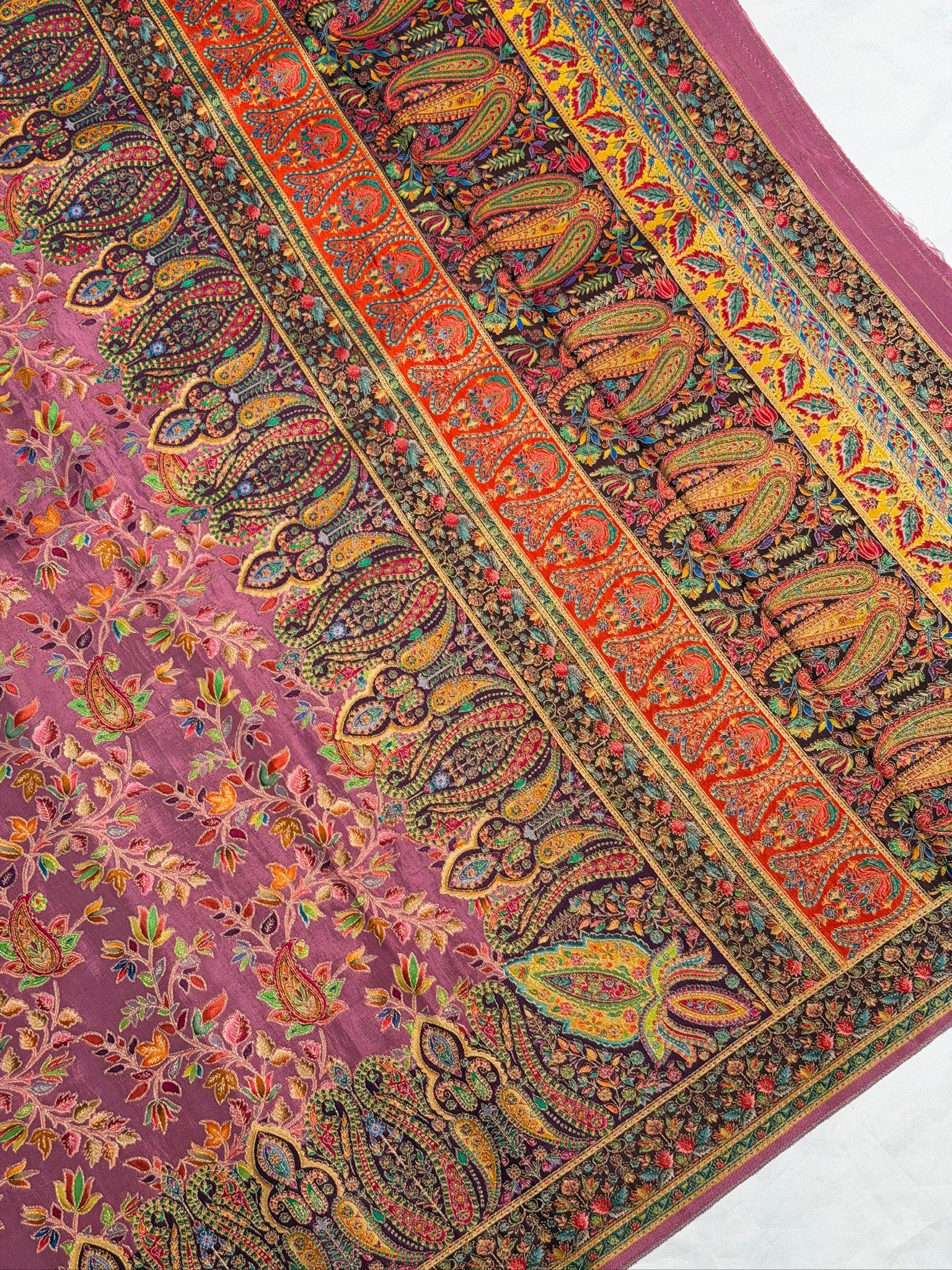 UTSAV BANARAS 478: Purple Mauve Butter Silk Saree with Royal Paisley Position Print & Contrast Blouse
