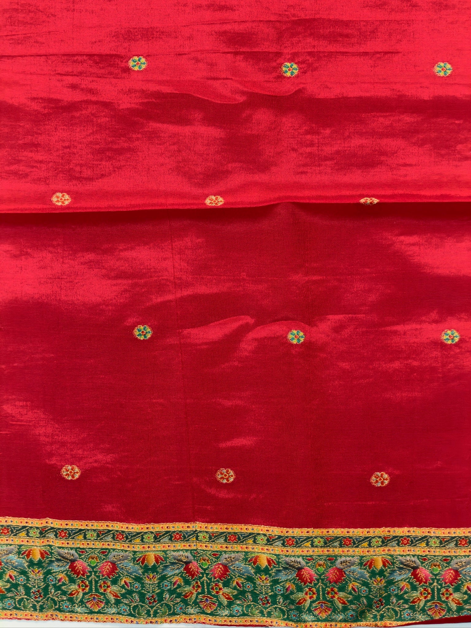 UTSAV BANARAS 478A: Indigo Blue Butter Silk Saree with Royal Paisley Position Print & Contrast Blouse