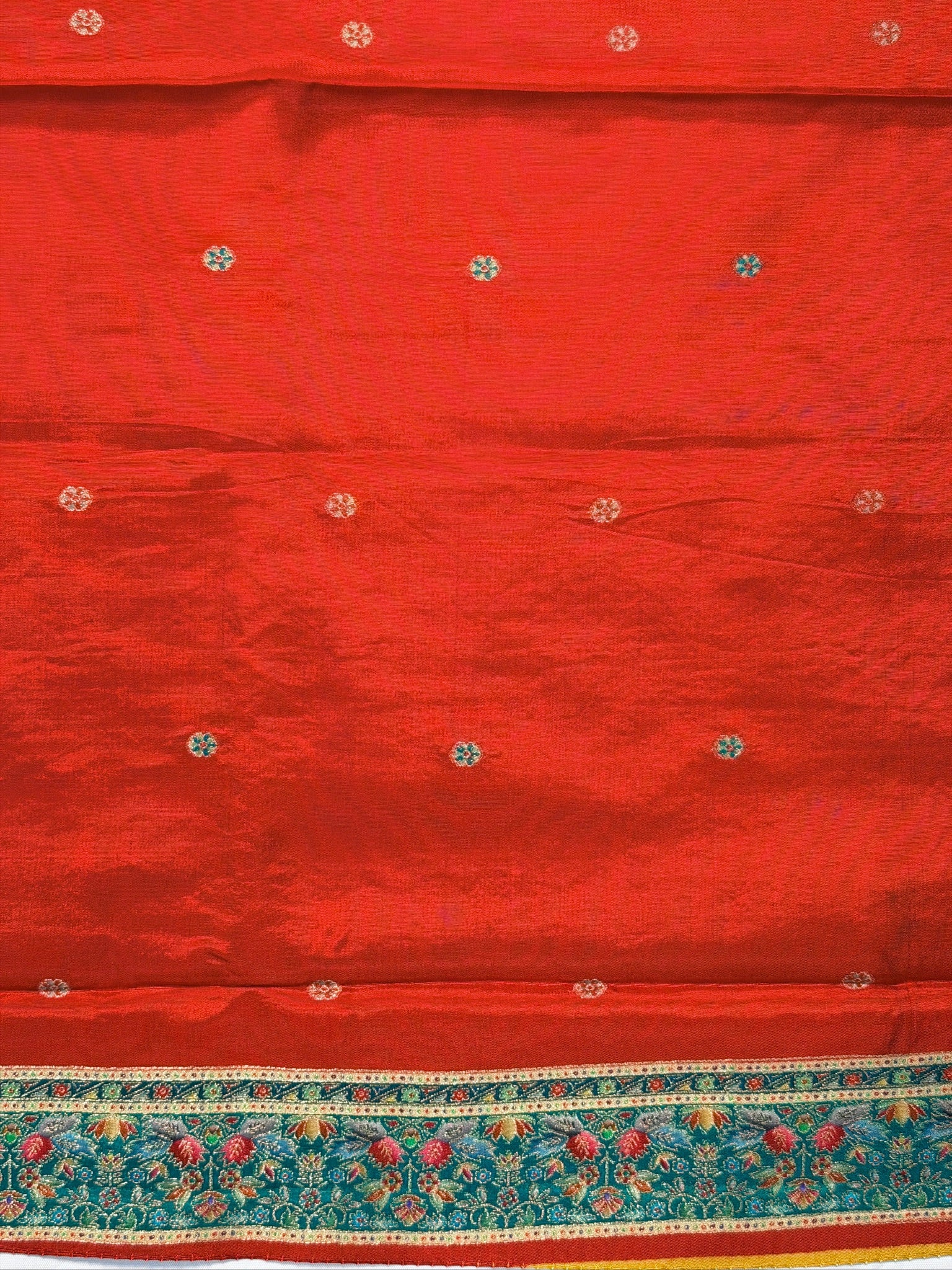 UTSAV BANARAS 478C: Mustard Yellow Butter Silk Saree with Royal Paisley Position Print & Contrast Blouse
