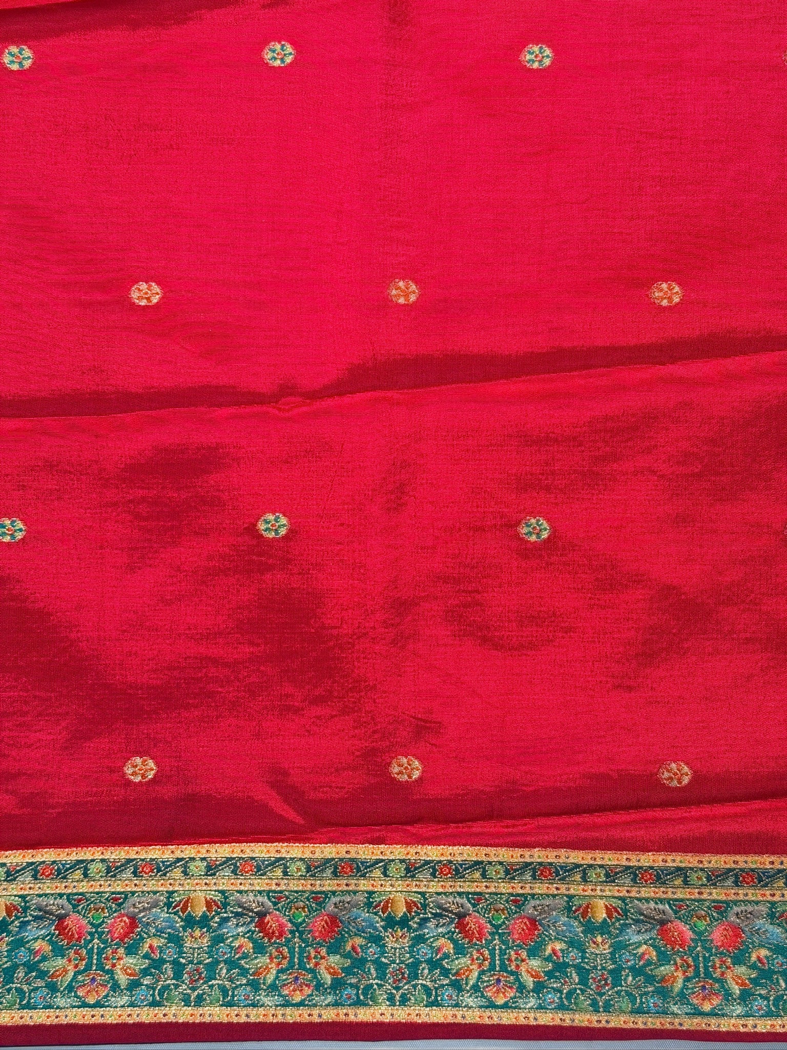 UTSAV BANARAS 478E: Purple Butter Silk Saree with Royal Paisley Position Print & Contrast Blouse