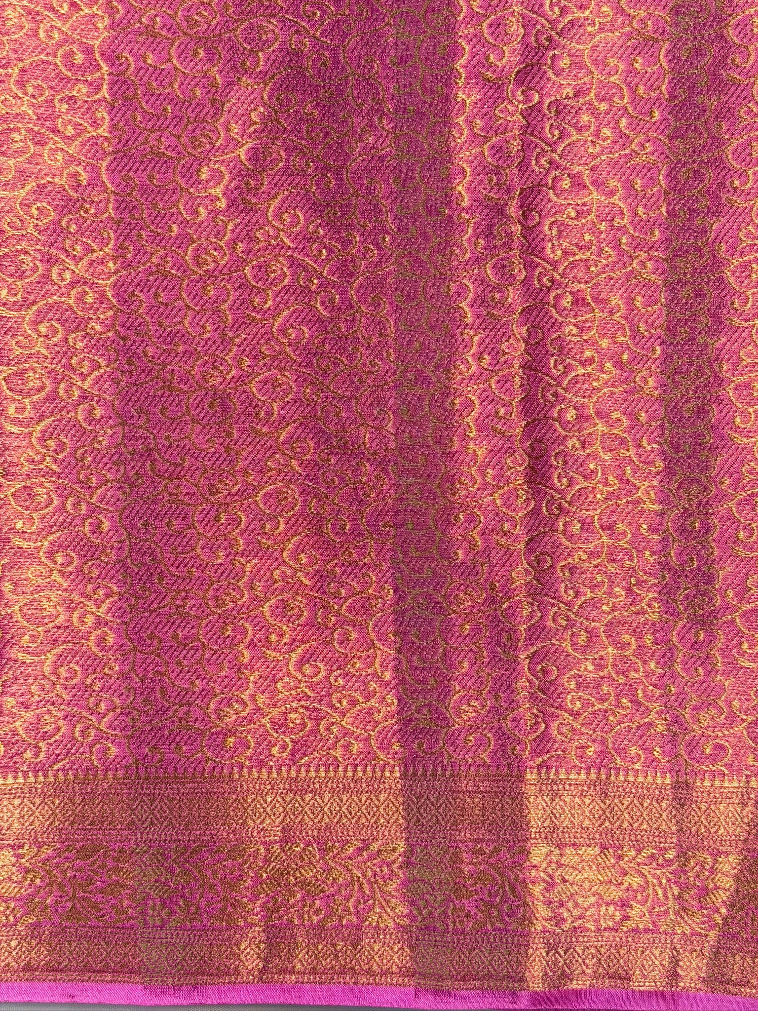UTSAV Banaras 424: Lotus Pink Premium Mashru Silk Saree with Khaddi buti & Traditional Banarasi Border
