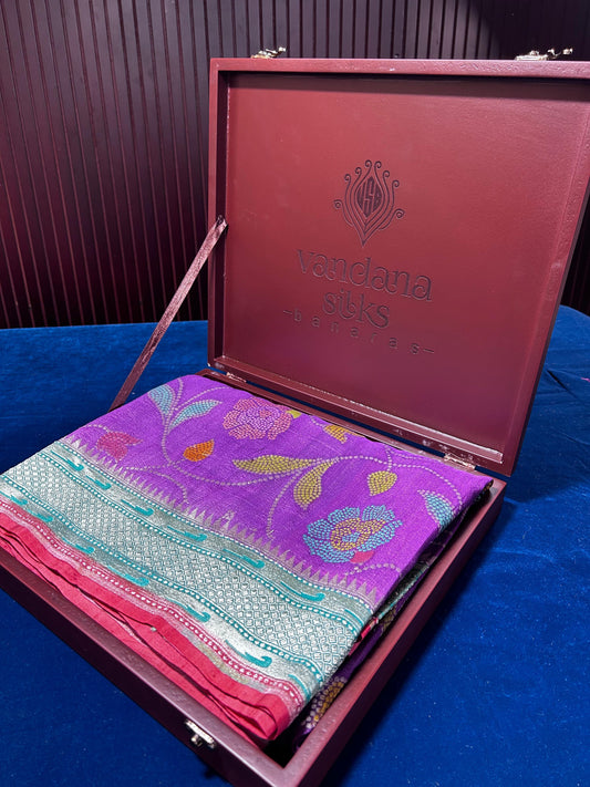 "VIRASAT 150": Handwoven Banarasi Silk Saree from East India with Vibrant New Colors