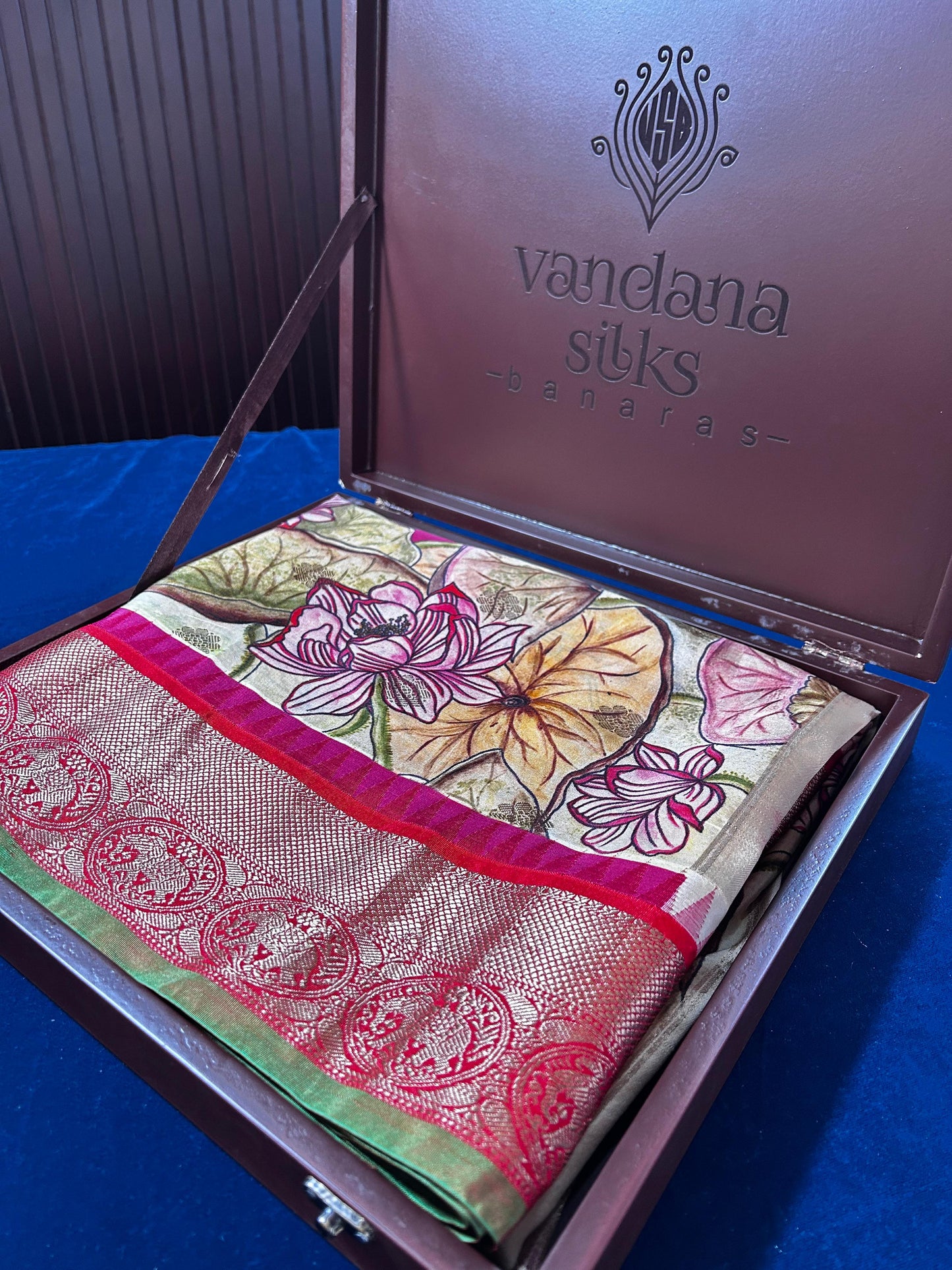 VIRASAT 148 : Handwoven Pure Silk Saree with Intricate Elephant Border and Pichwai Print