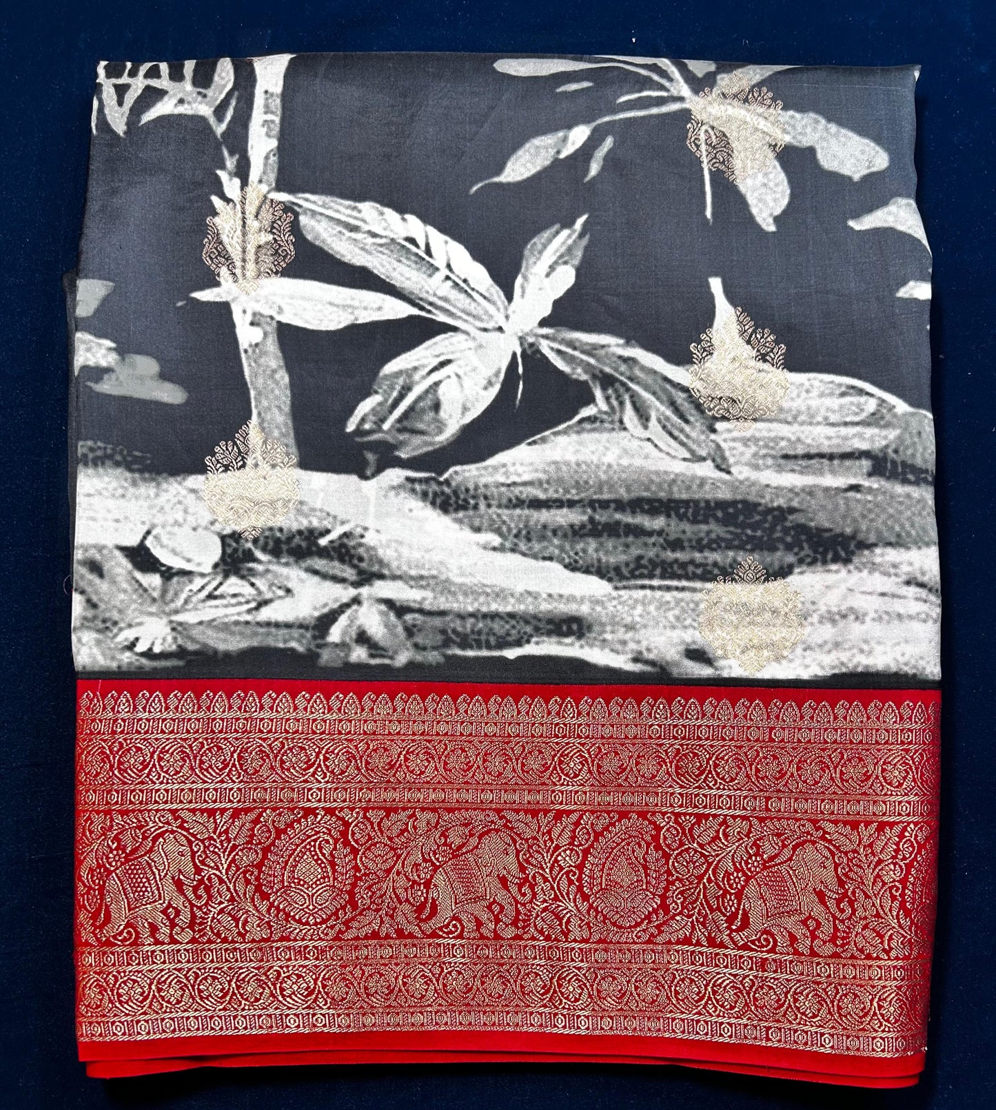 VIRASAT 147 : Handwoven Silk Saree with Unique Kandeel Border