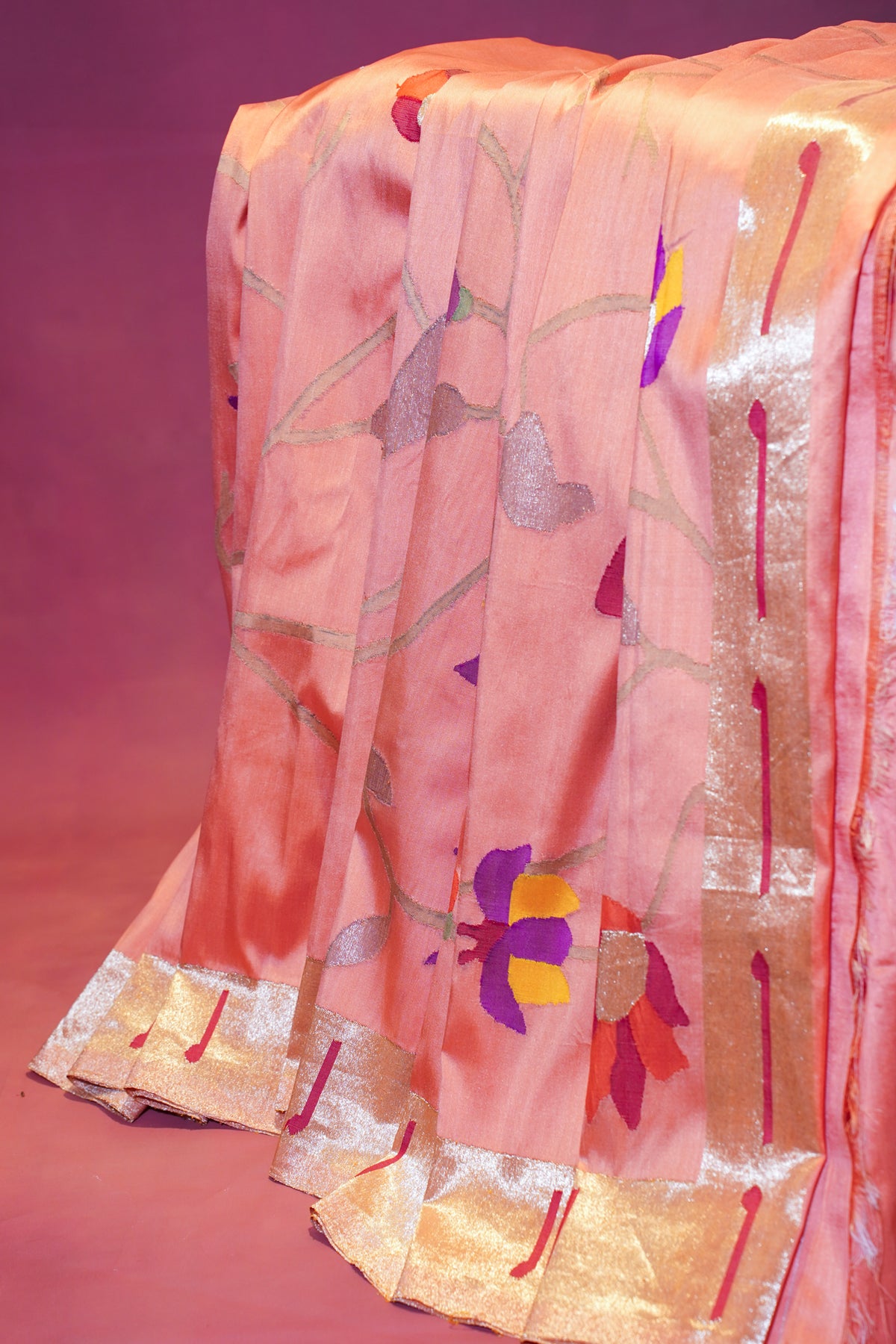 "VIRASAT 259" Banarasi Pure Gold Silver Zari Uchhat Kadwa Jaal Saree
