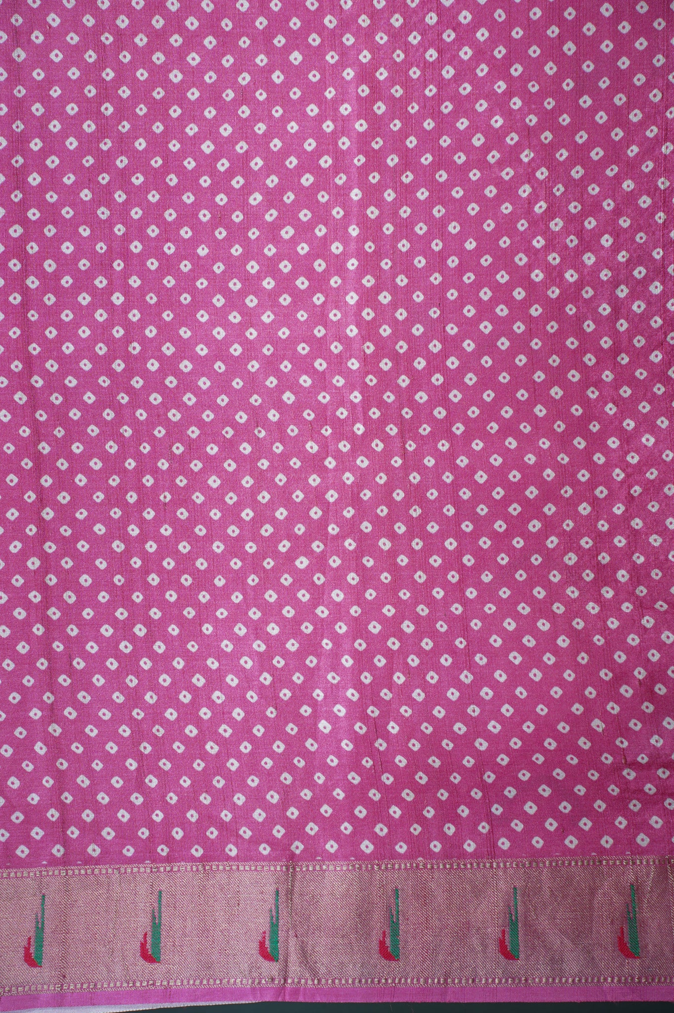 "Founder Choice 023" Banarasi Radiant Rani Pink Paithani Pure Silk Saree With Bandhani Design