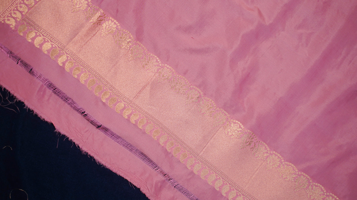 "Maya" Banarasi Pure Katan Kadwa Handloom Saree with Resham Floral and Meenakari Work