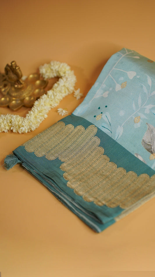 Rangrasiya "Pure Mango Raw Silk With Pure Zari Kadwa Work In Vibrant Color Fusion"