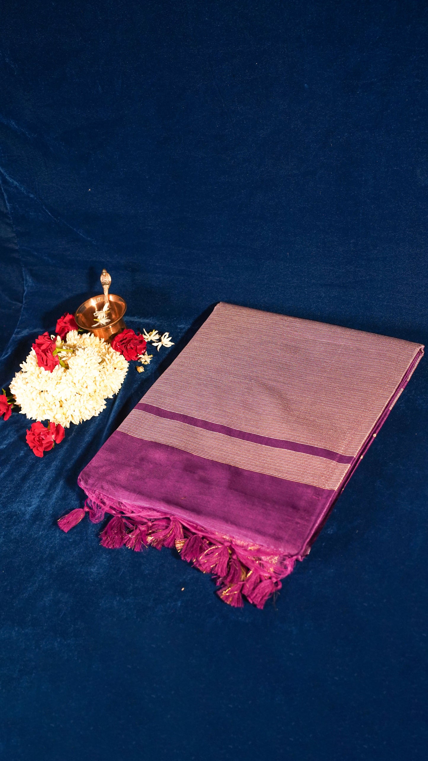 "UTSAV BANARAS 120" Banarasi Purple Raw Chanderi Buti Silk Saree