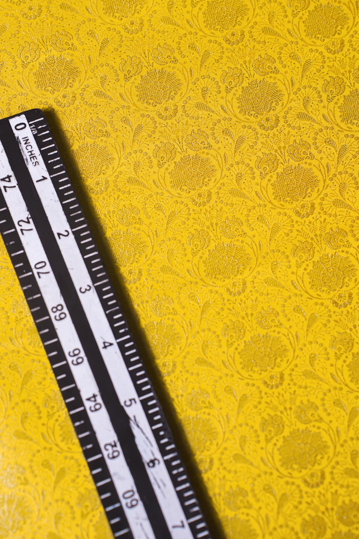 "MCF 20" Banarasi Yellow Handloom Tanchui Alfi Jaal Febric