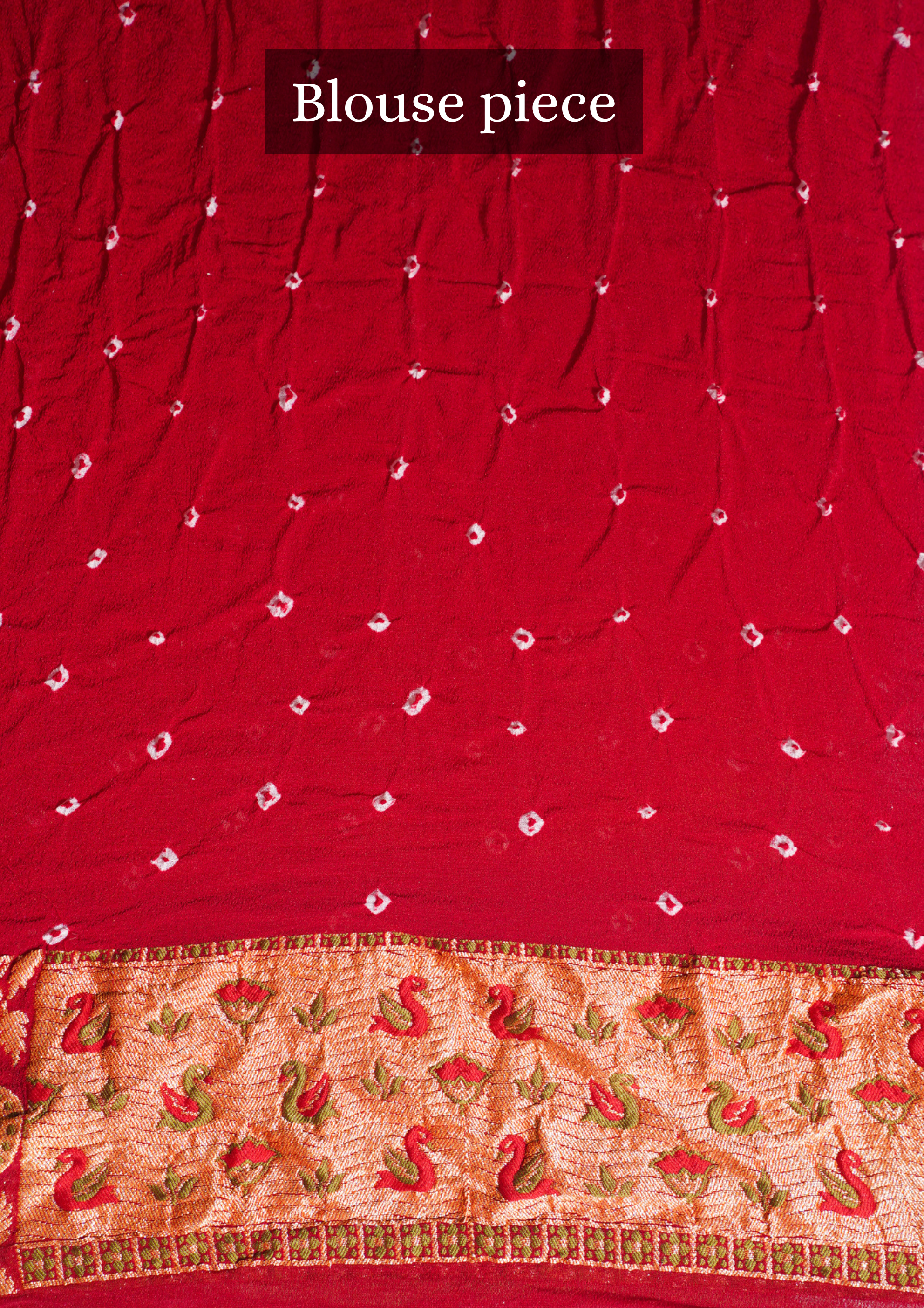 VIRASAT 347: Dulhan Red Banarasi Georgette Silk Bandhani Saree With Meenakari Work on Border