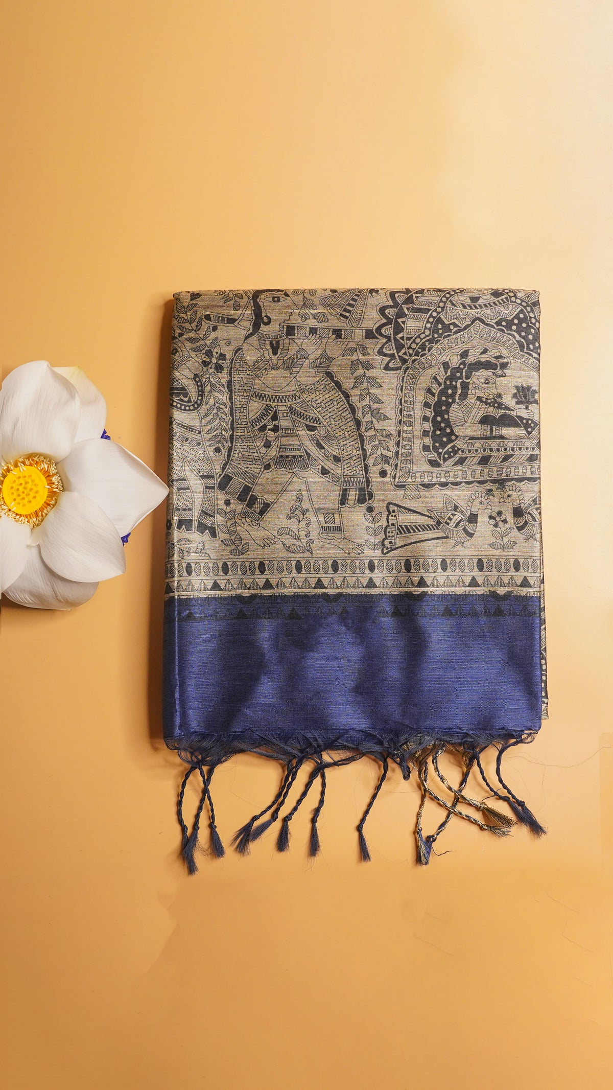 "UTSAV BANARAS 115" Banarasi Dark Blue Madhubani Silk Saree