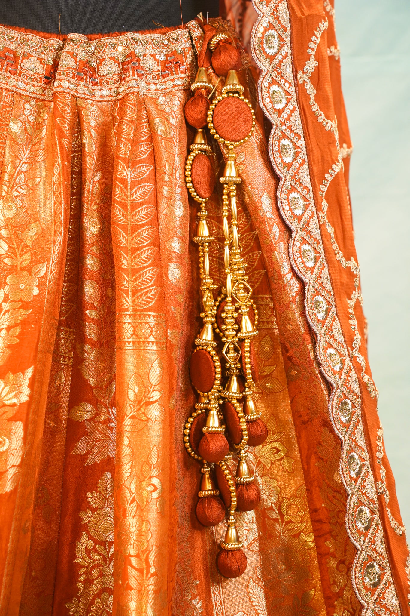 "Mansi 17A" Banarasi Traditional Silk Lehenga with Jaal Flower Work & Rich Zari Detailing