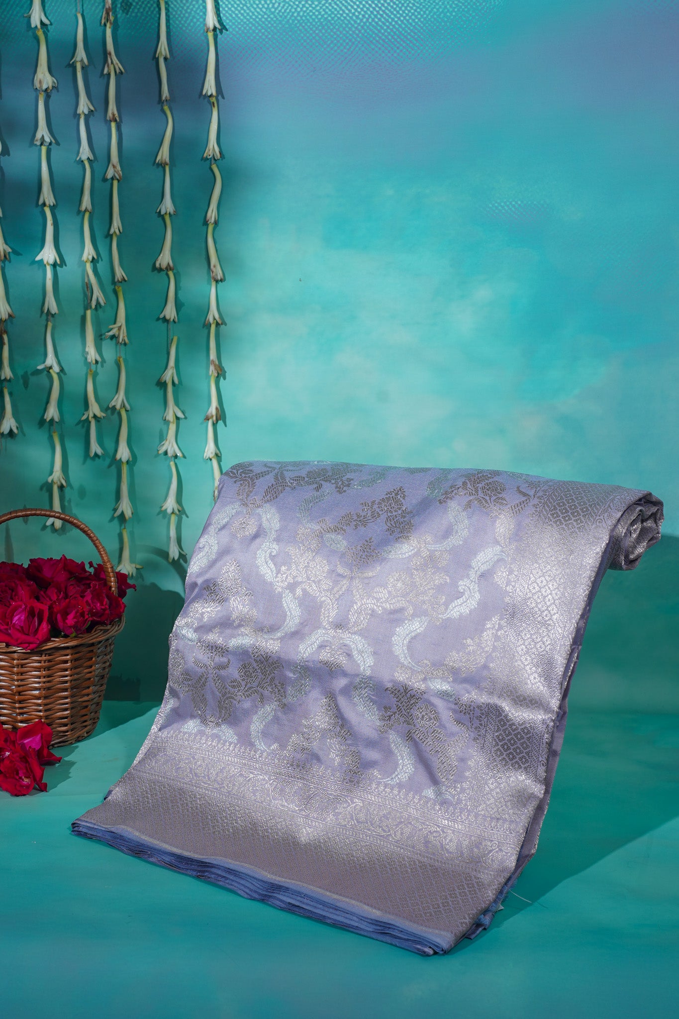 "VIRASAT 103" Dark Pink Pure Kadwa Jaal Banarasi Handloom Saree