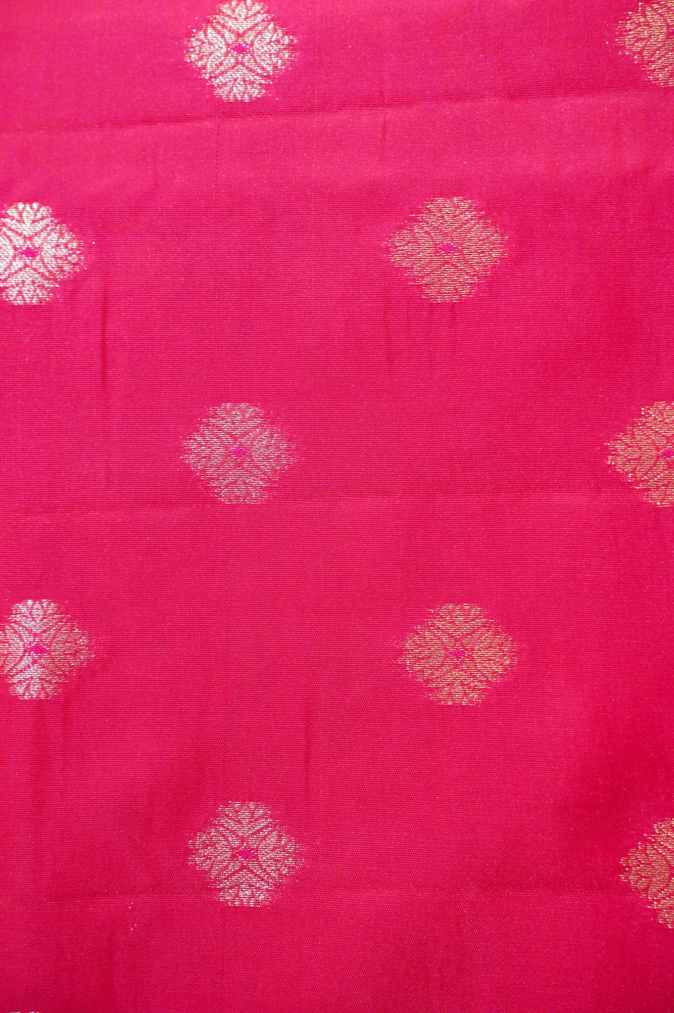 UTSAV BANARAS 330: Cherry Red Banarasi Raw Silk Saree with Small Zari Buti, Zari Pallu & Floral Border