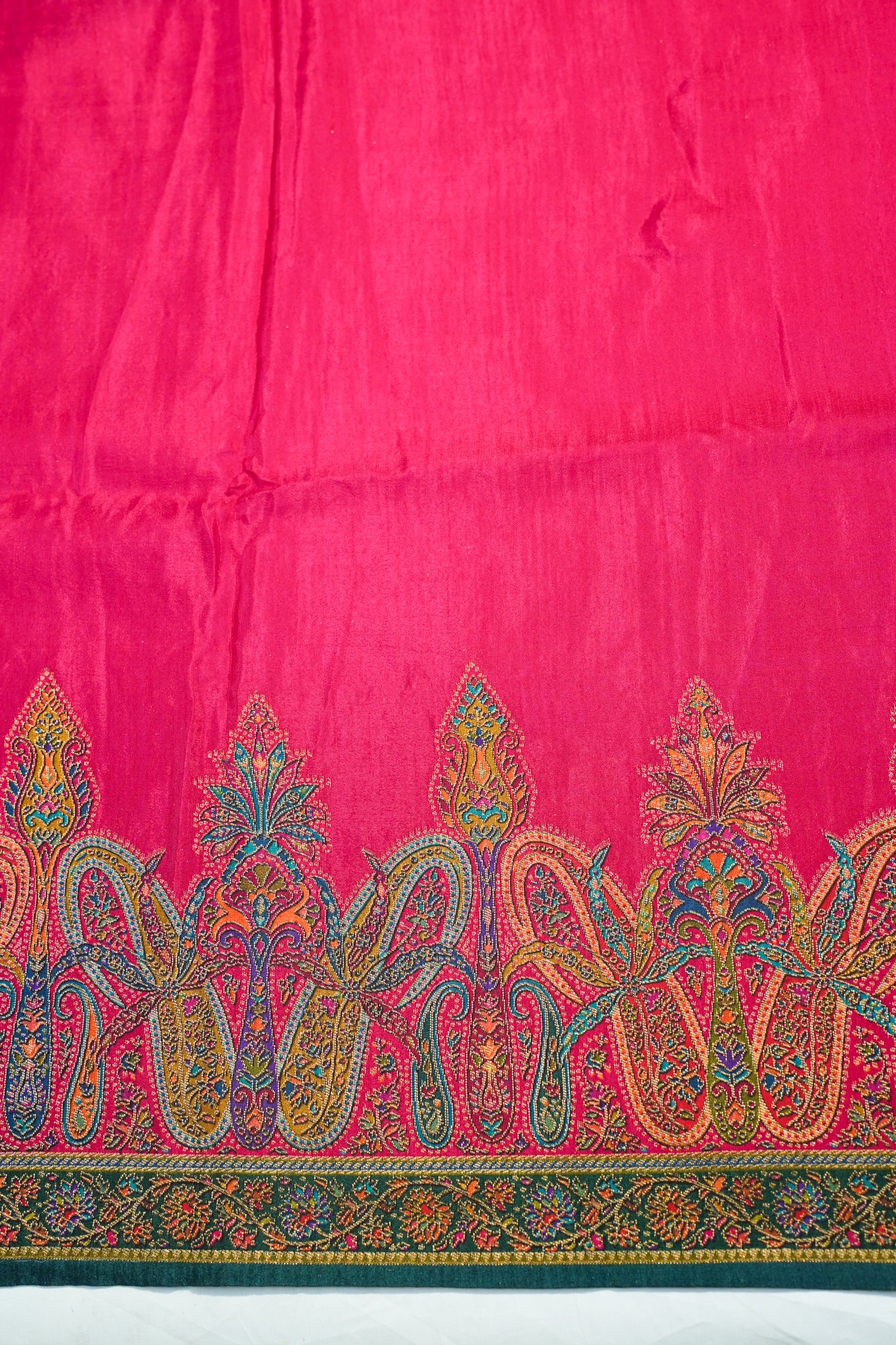"Waah Banaras 087" Banarasi Hot Pink Meenakari Position Print Silk Saree