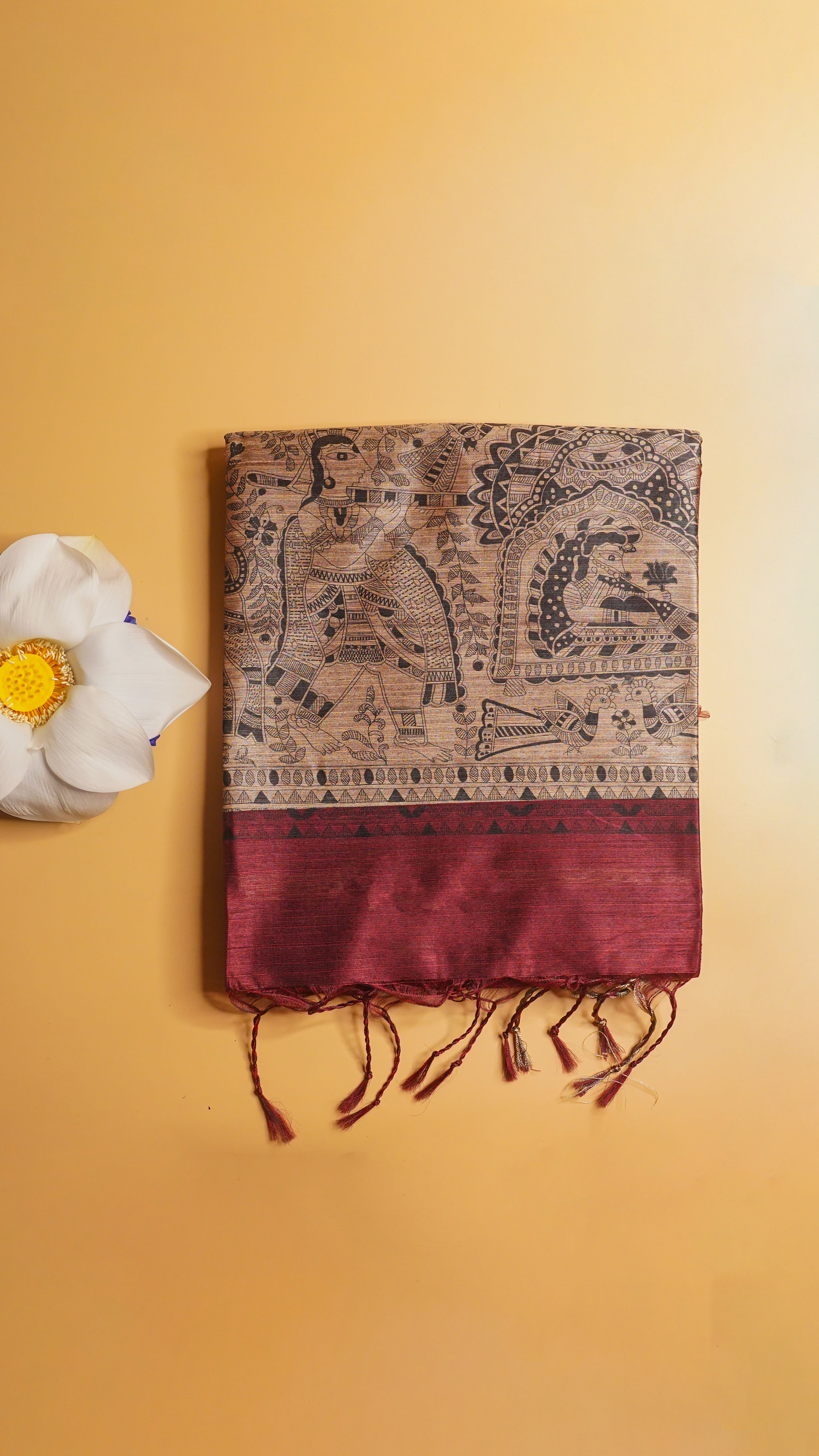 "UTSAV BANARAS 113" Banarasi Rich Maroon Madhubani Silk Saree
