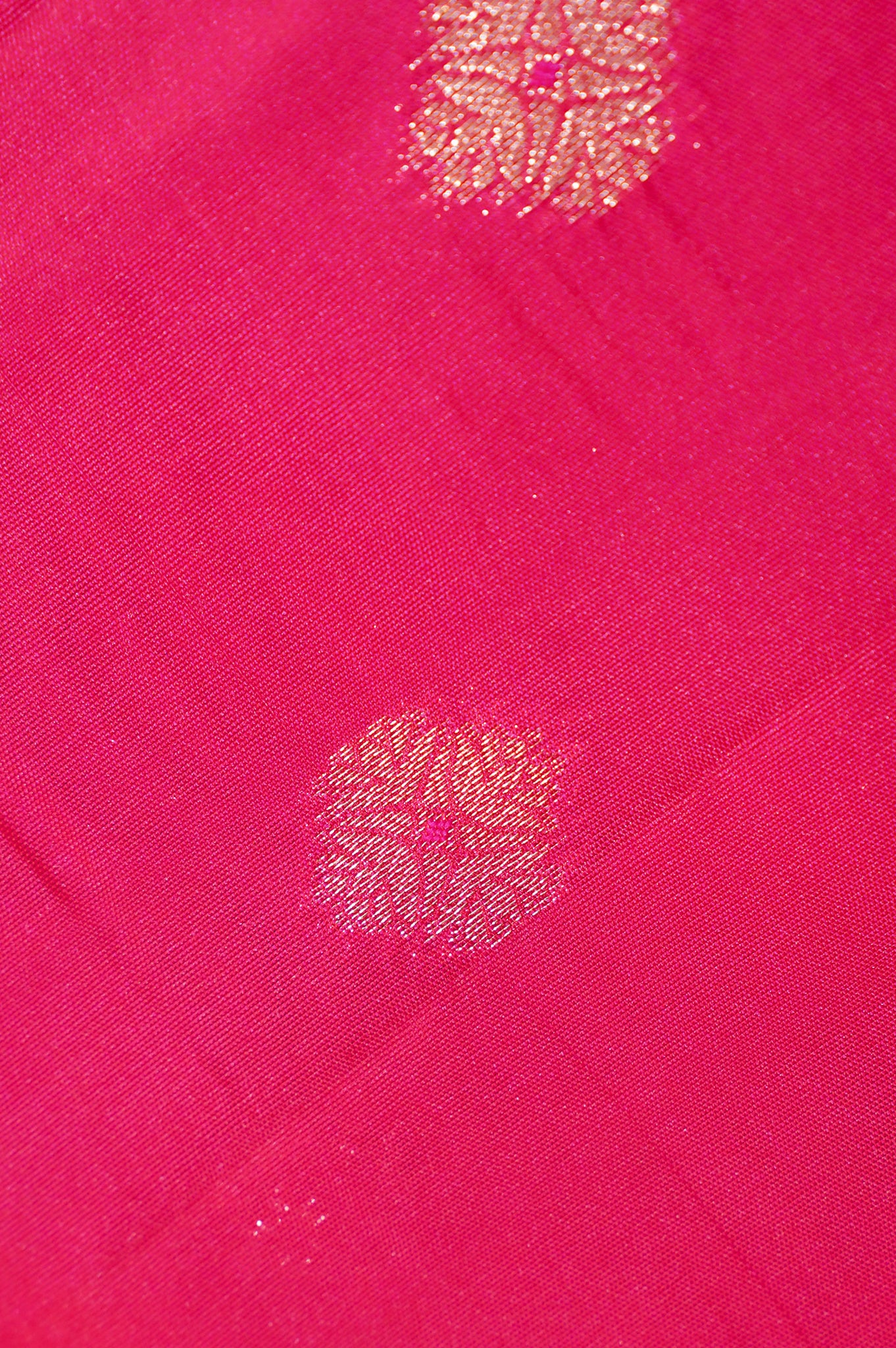 UTSAV BANARAS 330: Cherry Red Banarasi Raw Silk Saree with Small Zari Buti, Zari Pallu & Floral Border
