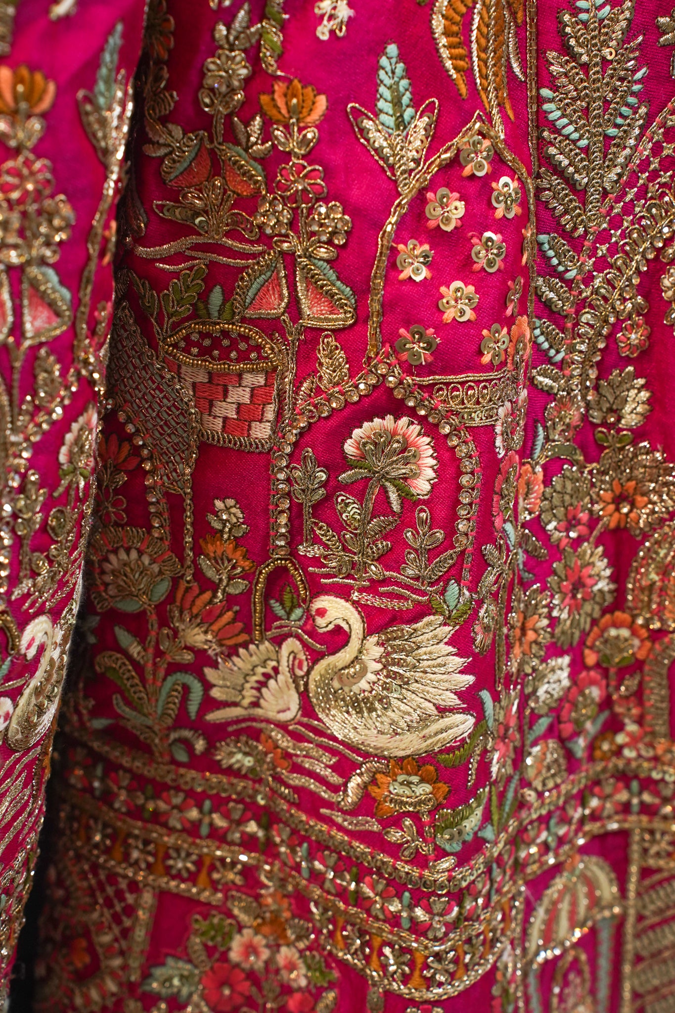 "MANSI 038" Banarasi Munga Silk Lehenga With Cutwork Border & AD Work – Bridal Elegance Redefined