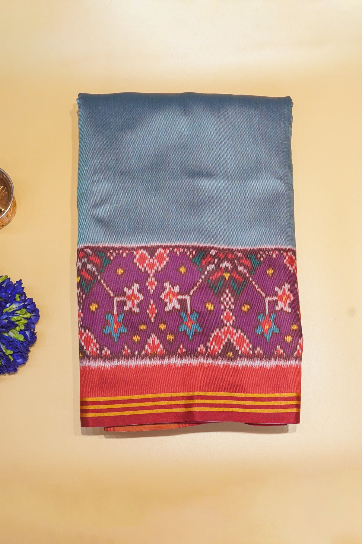 "UTSAV BANARAS 180" Banarasi Traditional Blue Ikat Silk Saree