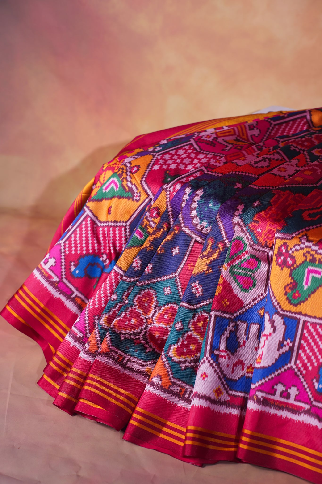 "UTSAV BANARAS 218" Banarasi Patola Silk Saree With Geometric Animal & Bird Motifs