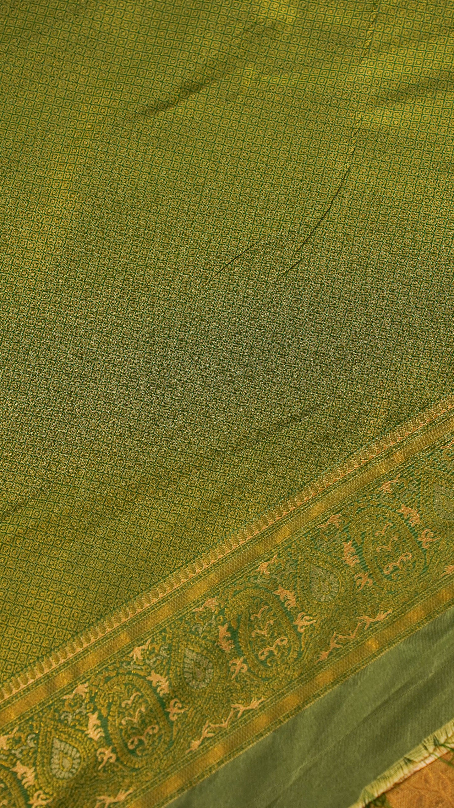 "UTSAV BANARAS 149" Banarasi Lemon Gold Kanjivaram Tissue Silk Saree