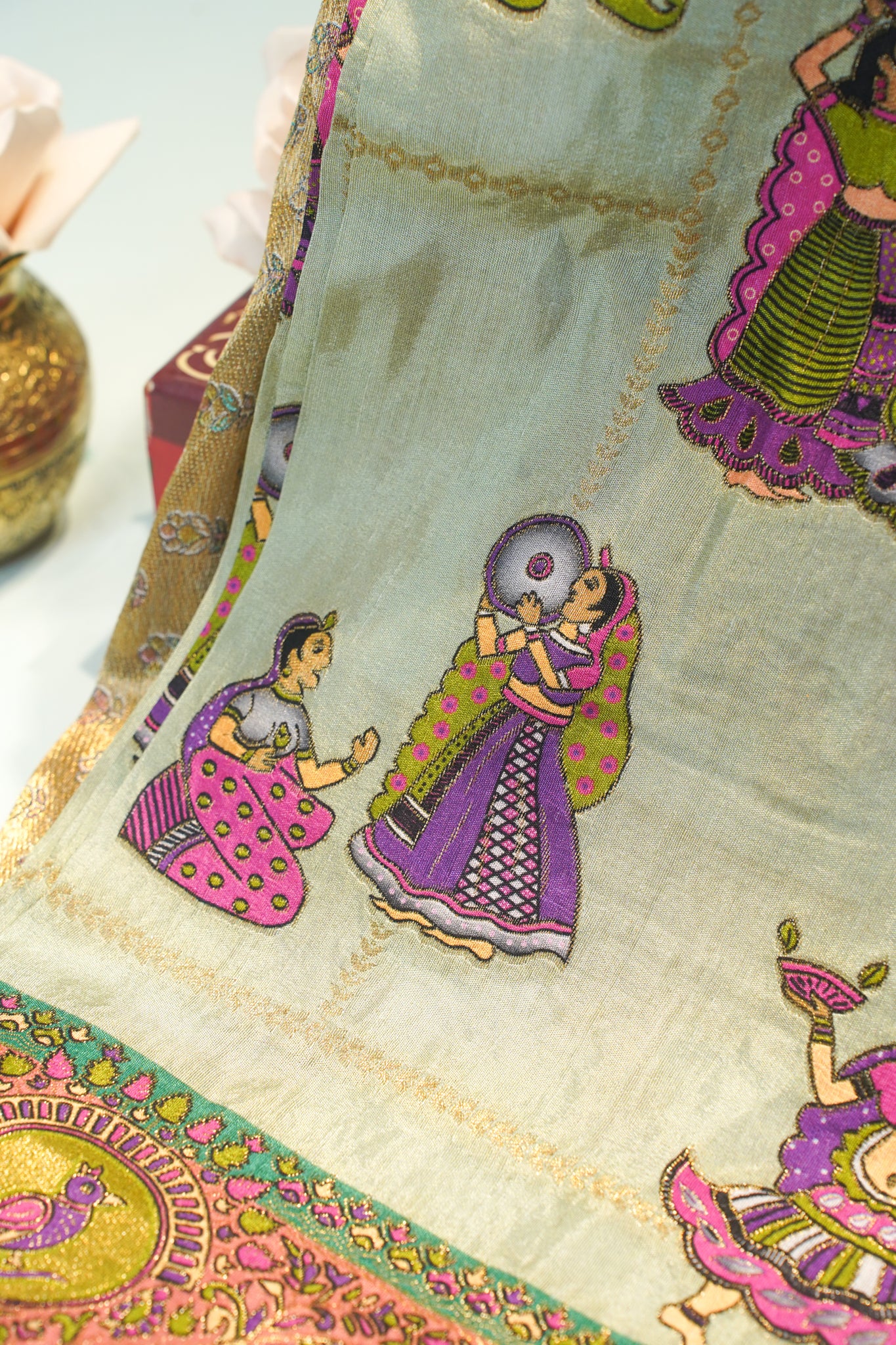 "Waah Banaras 089" Banarasi Meenakari Moonga Silk Saree