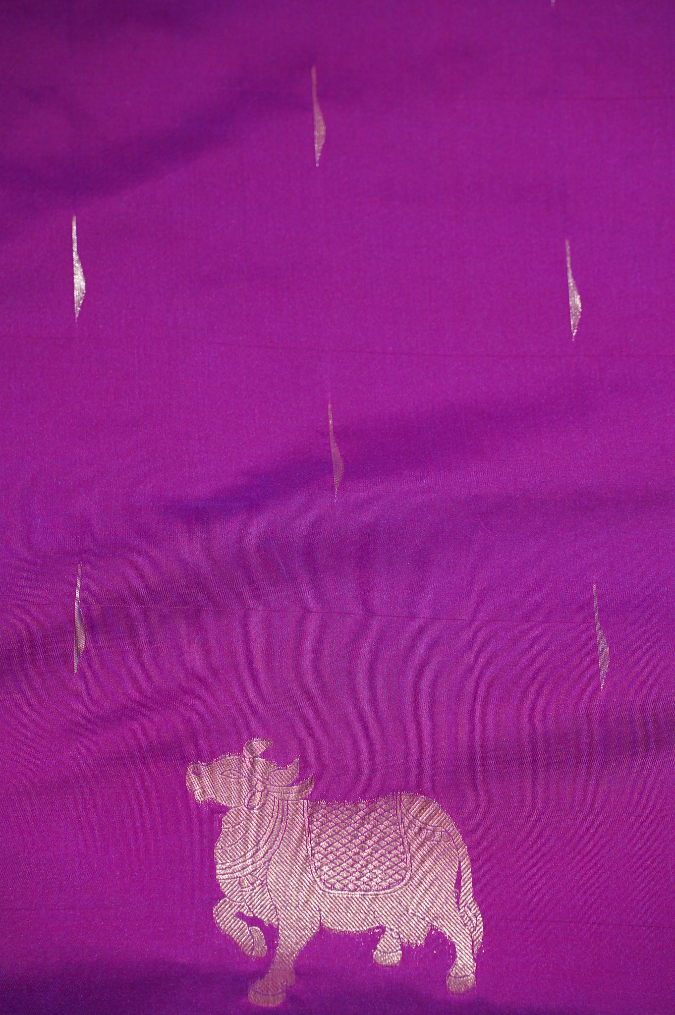 UTSAV BANARAS 309 Deep Purple Raw Silk Banarasi Saree with Floral Buti & Zari Nandi Tree Pallu