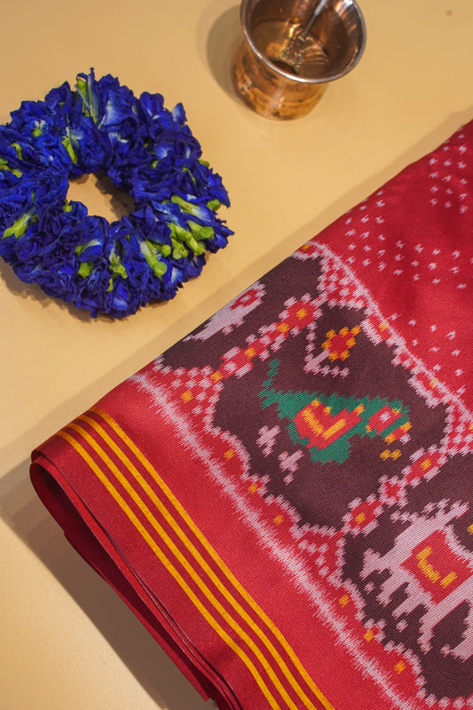 "UTSAV BANARAS 174" Banarasi Vibrant Red Patola Silk Saree