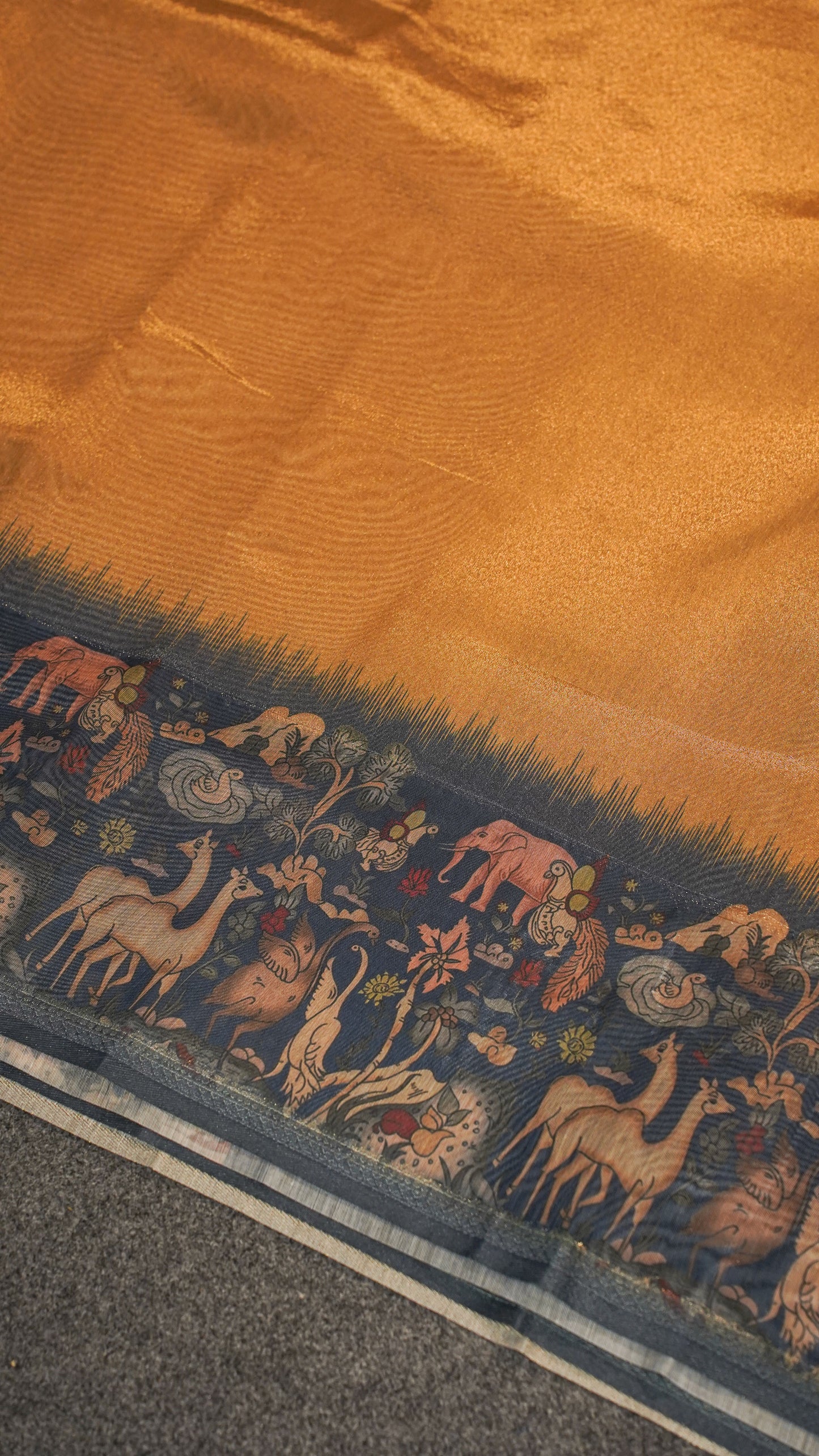 "UTSAV BANARAS 151" Banarasi Copper Gold Tissue Cotton Silk Saree