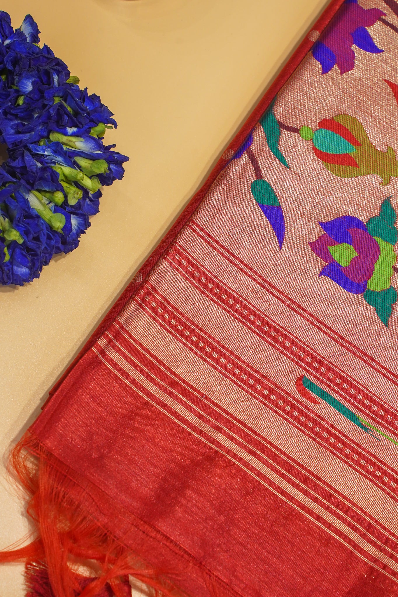 "UTSAV BANARAS 184" Banarasi Red Peacock Silk Saree